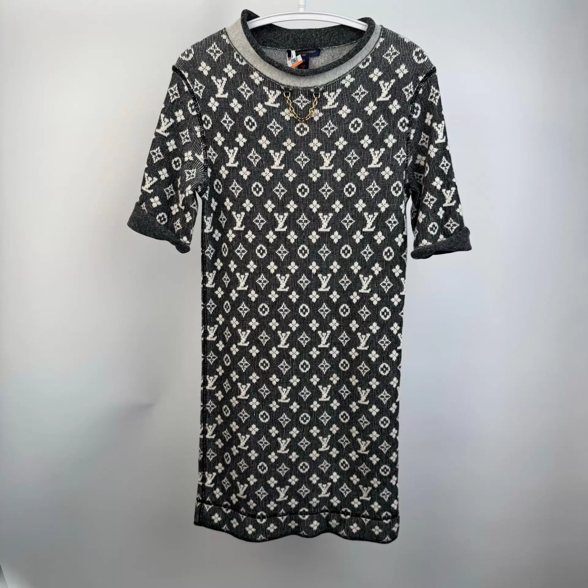 louis vuitton a line dress Louis Vuitton blue dress with white monogram main image 1