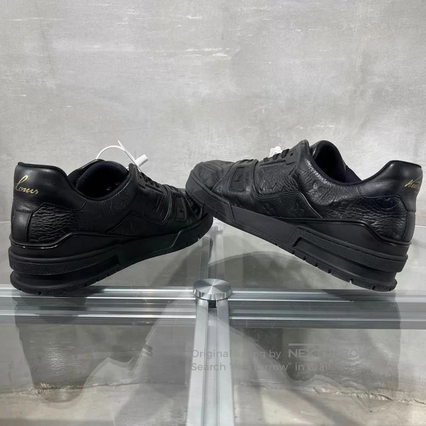 Louis Vuitton Black Low-Top Leather Sneakers Size 9. Size US 9 / EU 42 - 5 Thumbnail