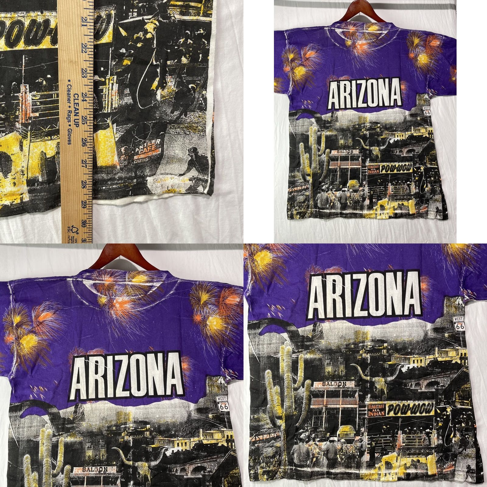 Vintage VINTAGE Sunny Arizona Shirt Mens Large Purple City Skyline All Over Print Graphic T-Shirt 90s City Western Mens Size US L / EU 52-54 / 3 - 9 Thumbnail
