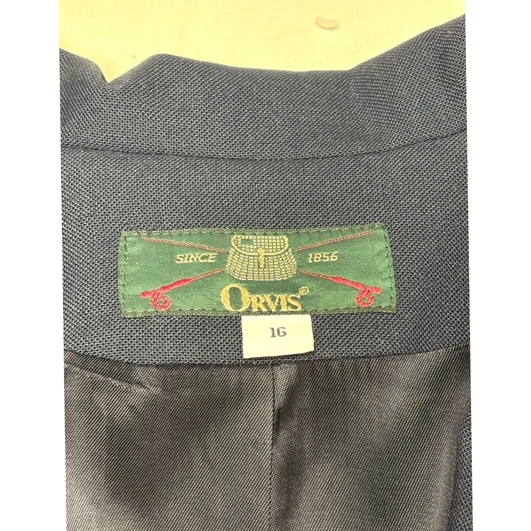 Orvis VINTAGE Orvis Blazer Jacket Womens 16W Wool Blend Single Button Navy Blue (USA) Size XXL / US 16-18 / IT 52-54 - 4 Thumbnail