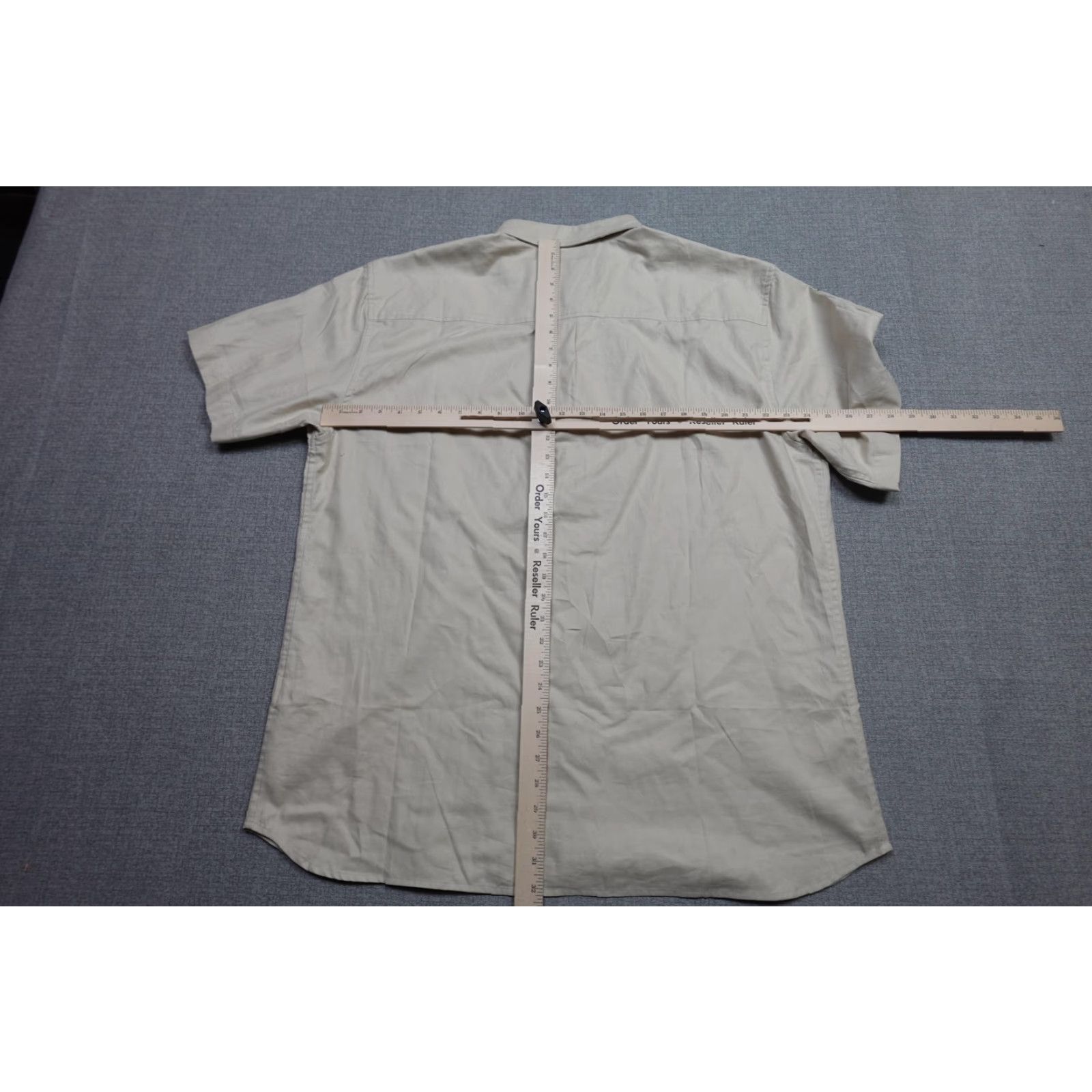 Vintage Duck Camp Shirt Mens 2XL Beige Short Sleeve Button Down Herringbone Casual NWT Size US XXL / EU 58 / 5 - 5 Thumbnail