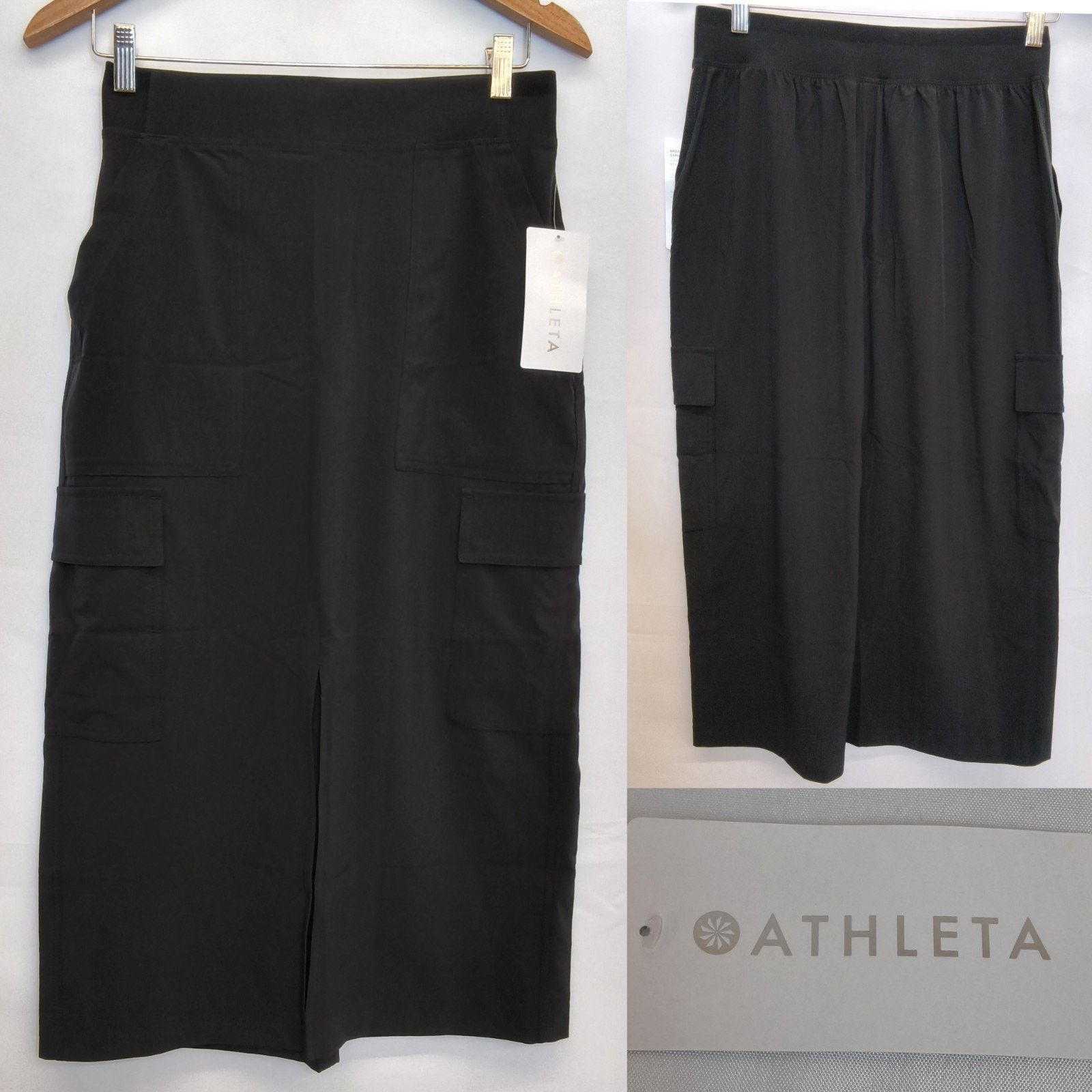 Athleta Athleta Brooklyn Heights Cargo Skirt Women's 4 Black NWT Size 27" / US 4 / IT 40 - 1 Thumbnail