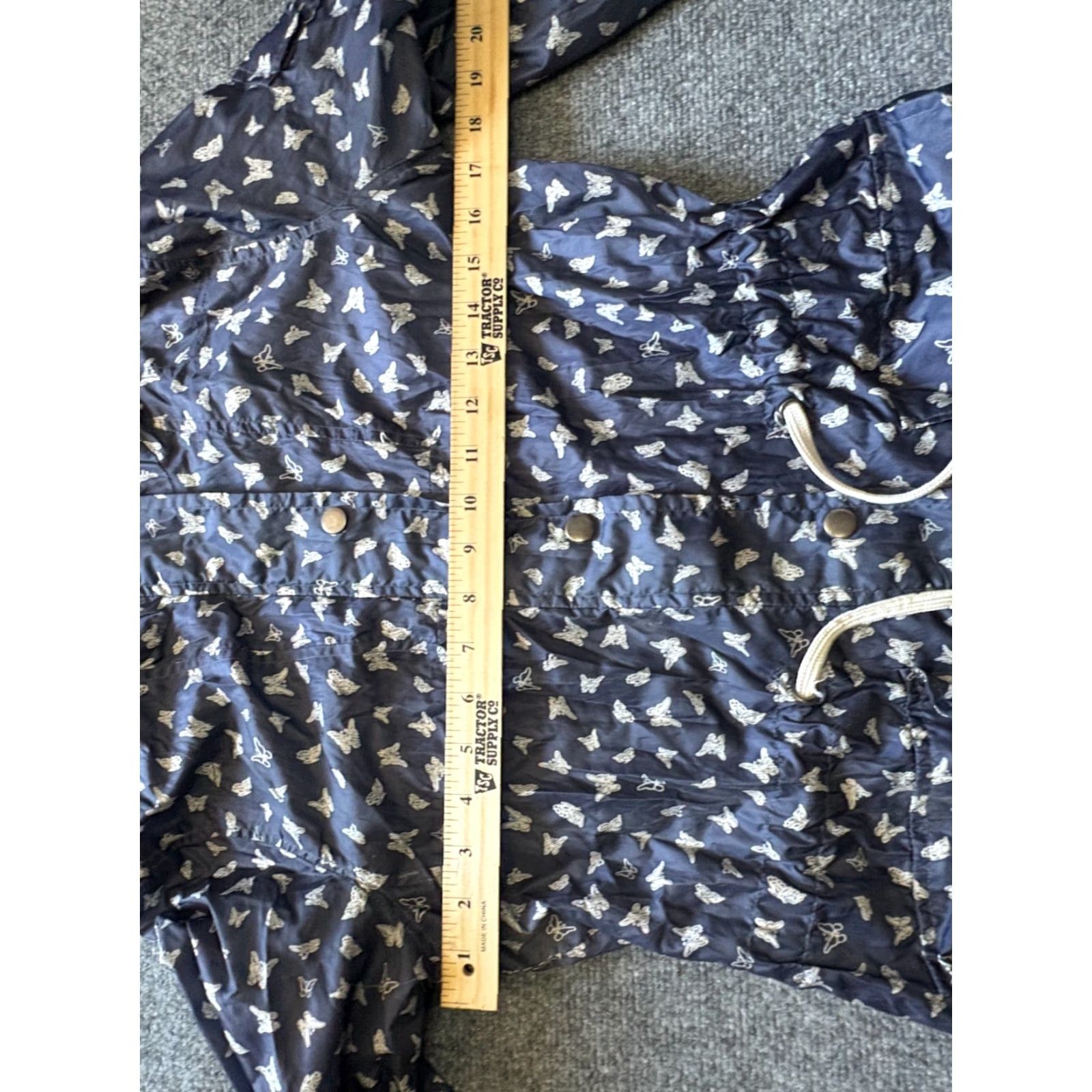 Mossimo Mossimo Jacket Womens M Blue Butterfly Hooded Lined Zip Casual Workwear Coat Jacket Button Zipper Fall Spring Winter Modern Basic Womans Mosso? Size M / US 6-8 / IT 42-44 - 4 Thumbnail