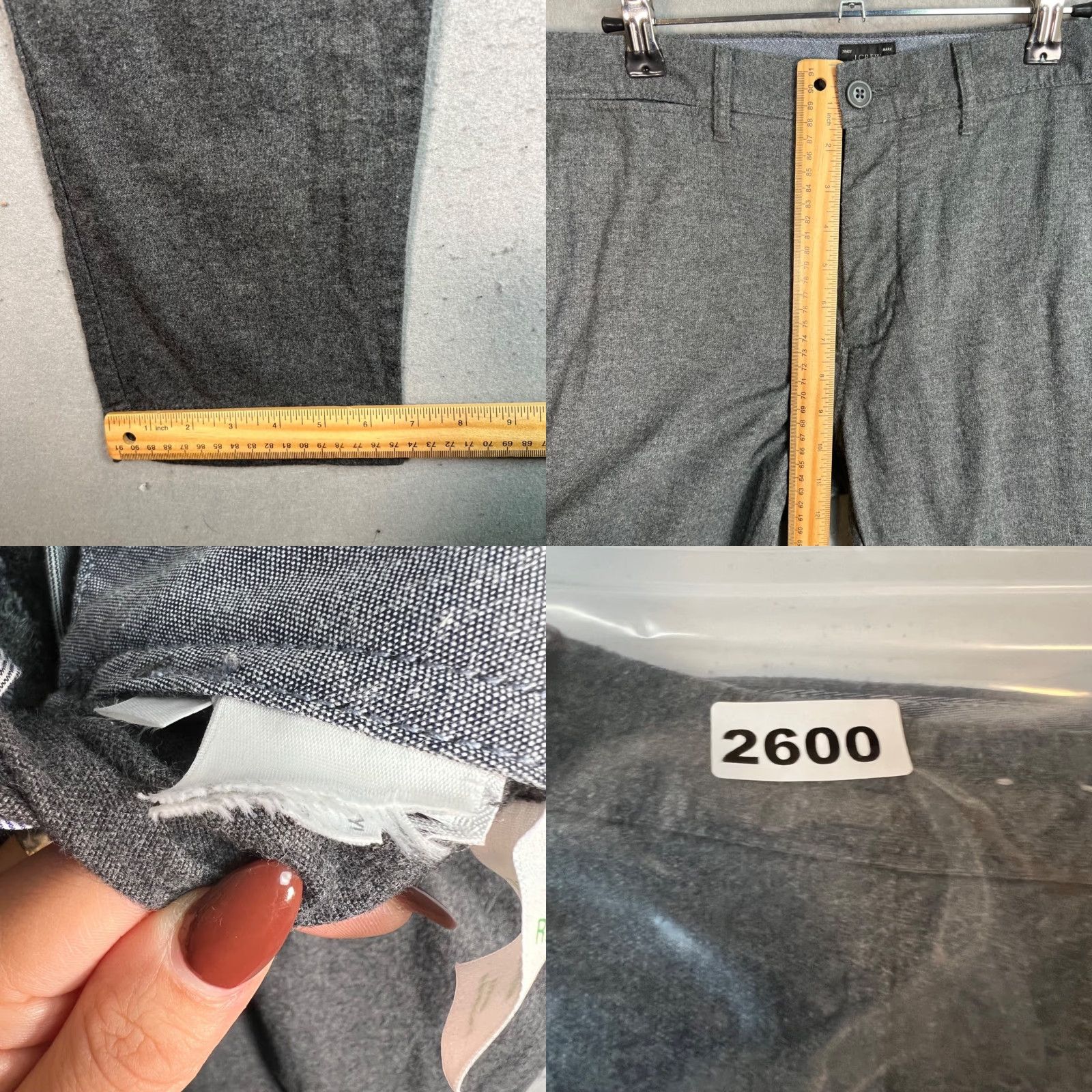 J.Crew J. Crew 484 Slim Fit Mens 33 x 32 Stretch Gray Dress Pants Size US 33 - 8 Thumbnail