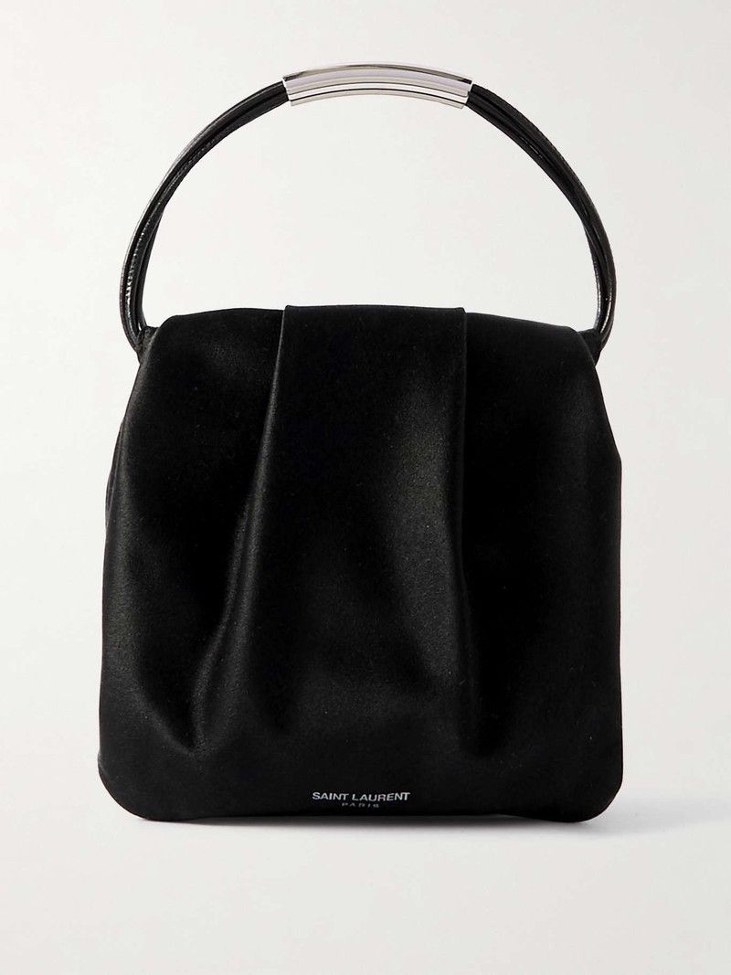 Yves Saint Laurent Saint Laurent Mini Pochon bag in black silk Size ONE SIZE - 1 Thumbnail