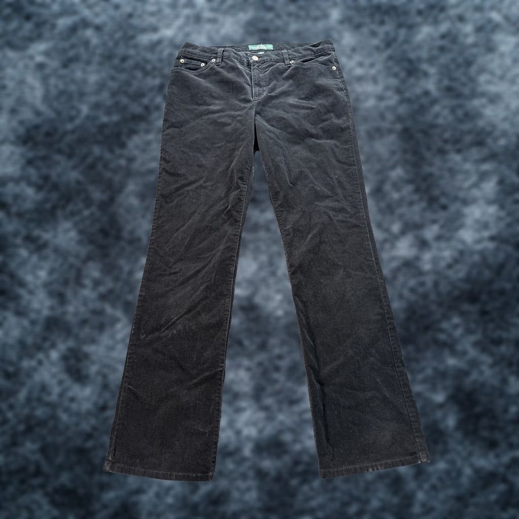Ralph Lauren VINTAGE Lauren Ralph Lauren Pants Womens 32x31 Black Corduroy Bootcut Chino Cotton Flare Y2K Womens Size 24" / US 00 / IT 34 - 1 Thumbnail