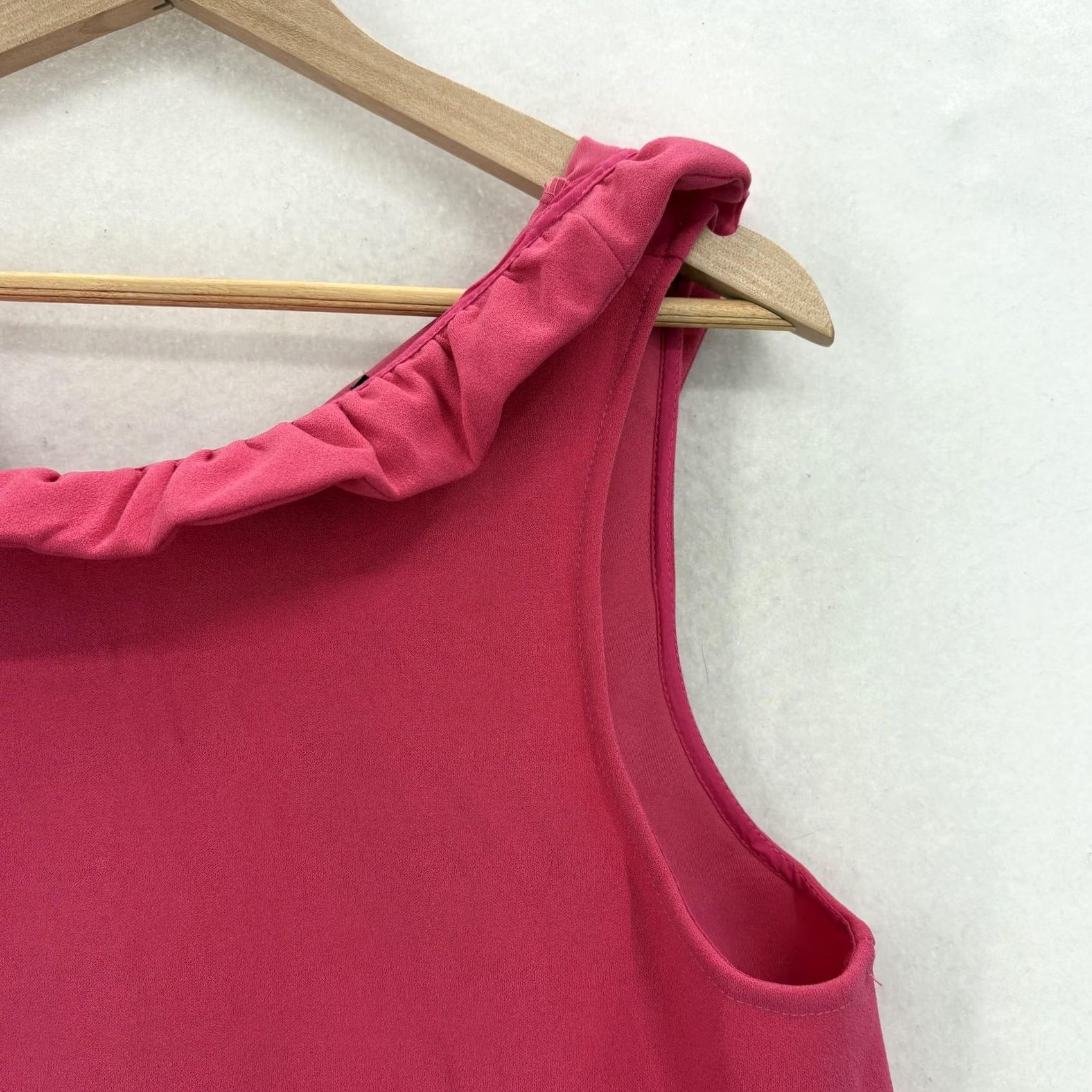Vintage Pomander Place Pink Sleeveless High Neck Ruffle Back Swing Dress Womens XL Size XL / US 12-14 / IT 48-50 - 3 Thumbnail