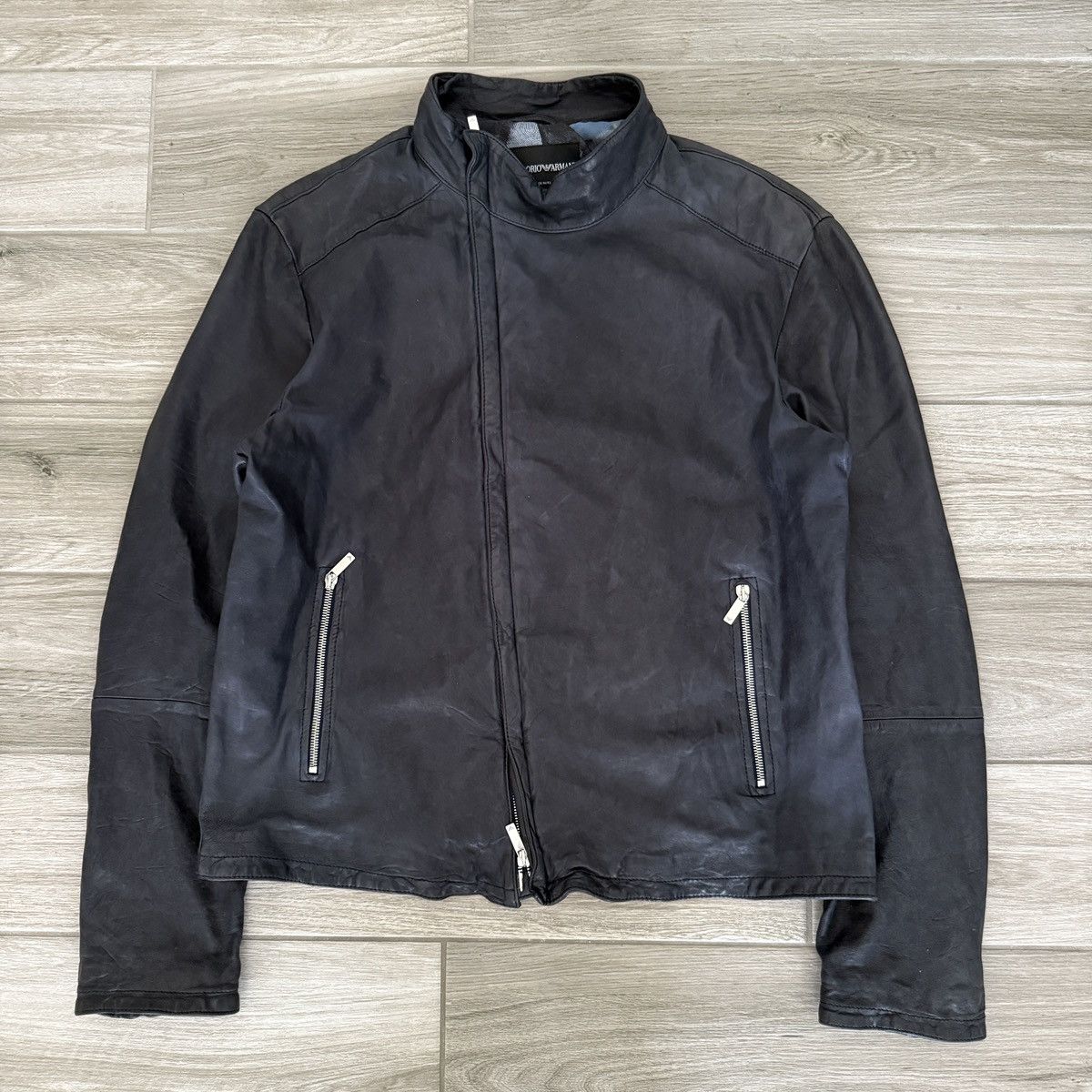 Emporio Armani Emporio Armani Nappa Lambskin Biker Jacket Size US M / EU 48-50 / 2 - 1 Thumbnail