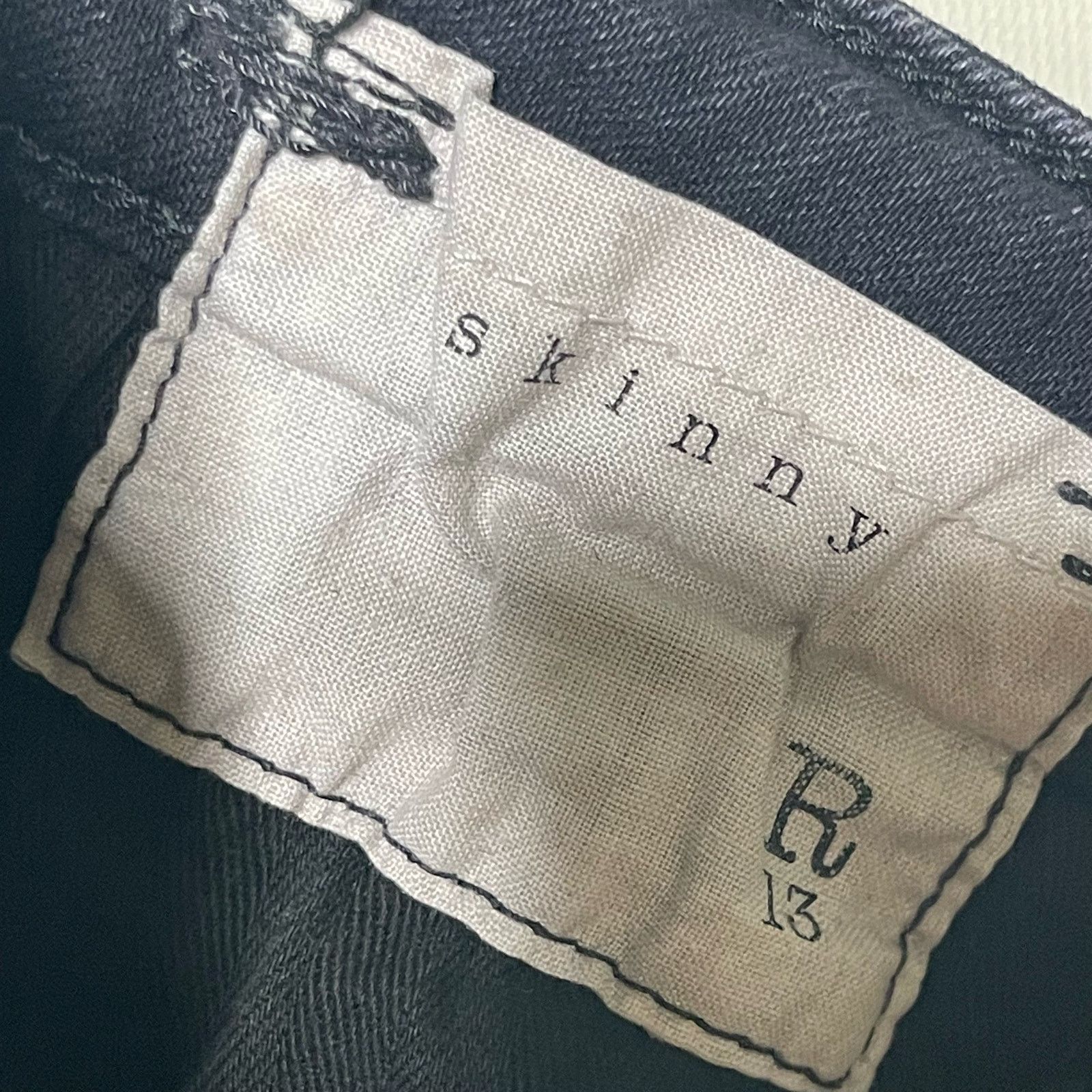 R13 R13 Mid Rise Button Fly Skinny Jeans Black Womens 30 Size 30" / US 8 / IT 44 - 10 Thumbnail