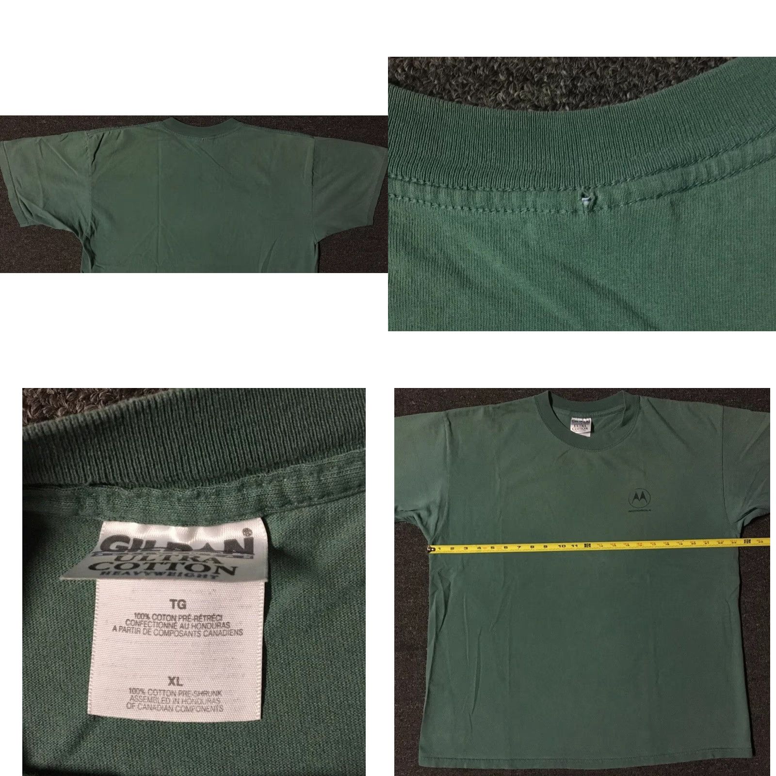 Apple VINTAGE Motorola Faded Shirt XL Green Cotton Crew Neck T-Shirt Men 80s 90s Grunge Rock Hip Hop Cell Phone Electronics Vintage/Retro Style Size US XL / EU 56 / 4 - 8 Thumbnail