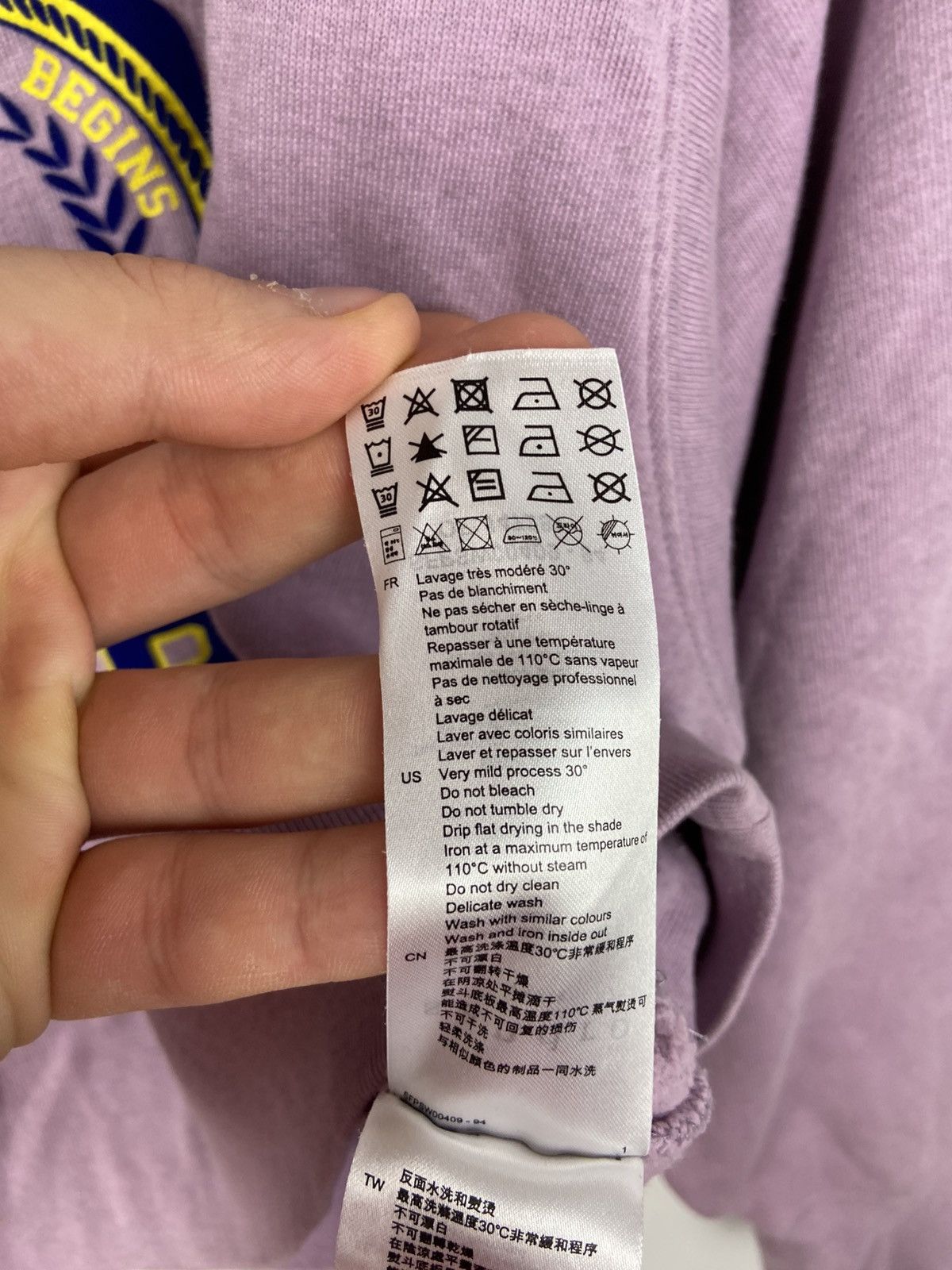 Designer × Sandro SANDRO Printed And Flocked College Sweatshirt Womens Purple Size XS / US 0-2 / IT 36-38 - 13 Thumbnail