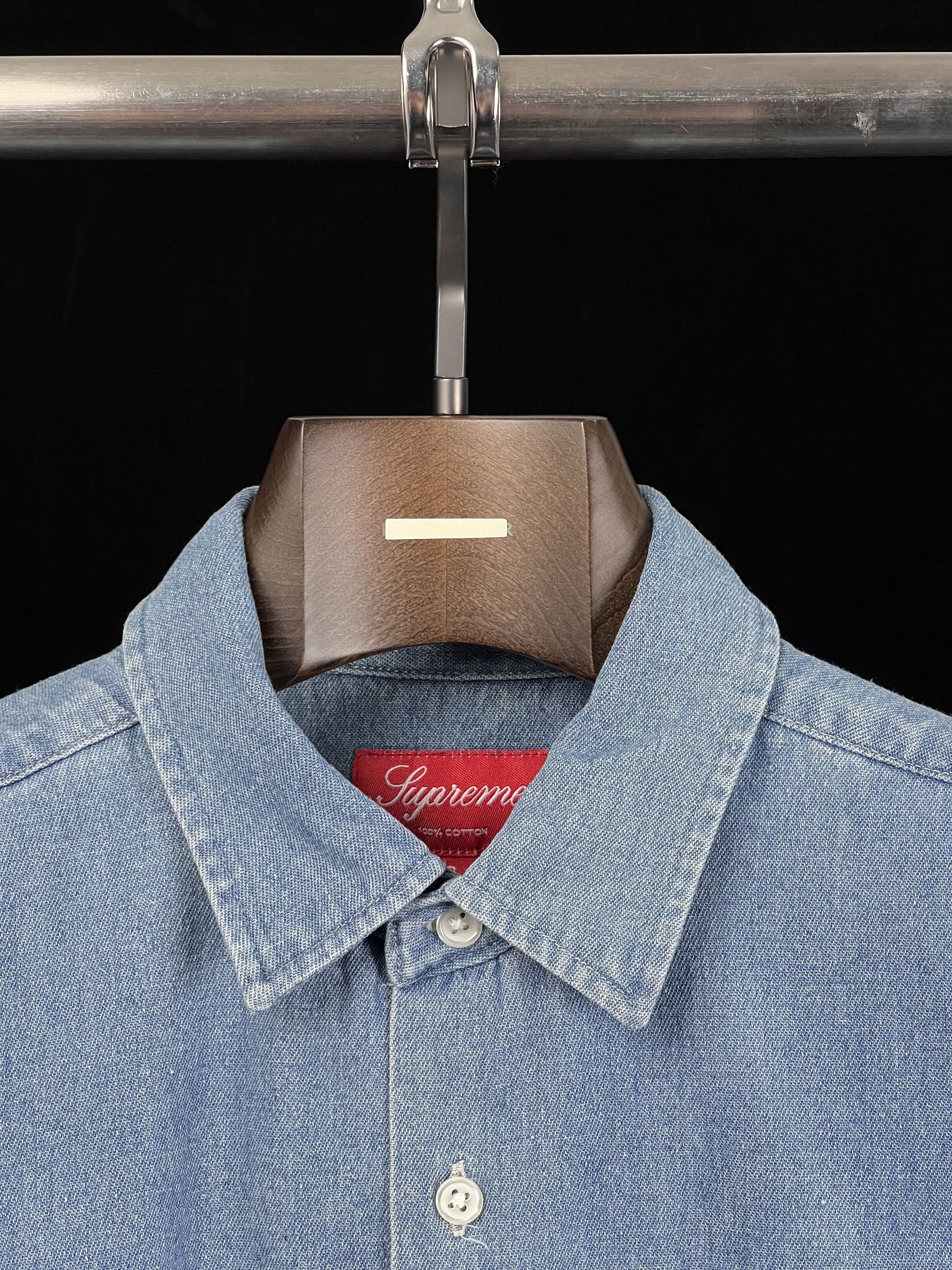 Supreme INVERT DENIM S/S SHIRT Embroidered Logo Size US S / EU 44-46 / 1 - 2 Thumbnail