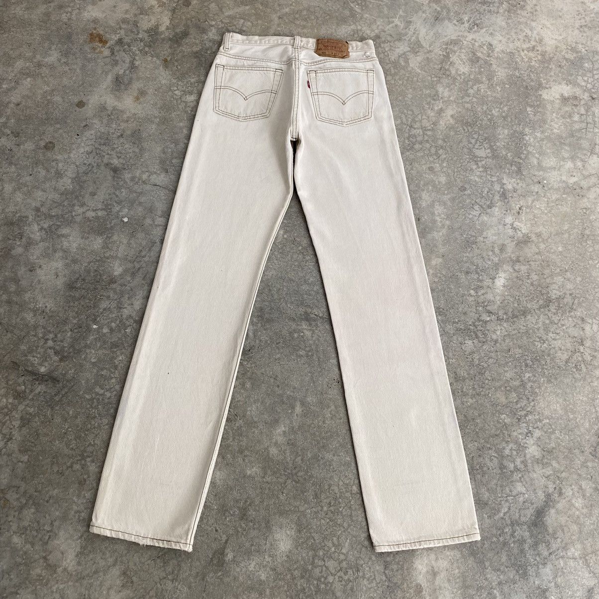 Levi's Size 27x33 Vintage 90’s Levis 501 Off White Denim Jeans Size US 27 - 13 Thumbnail