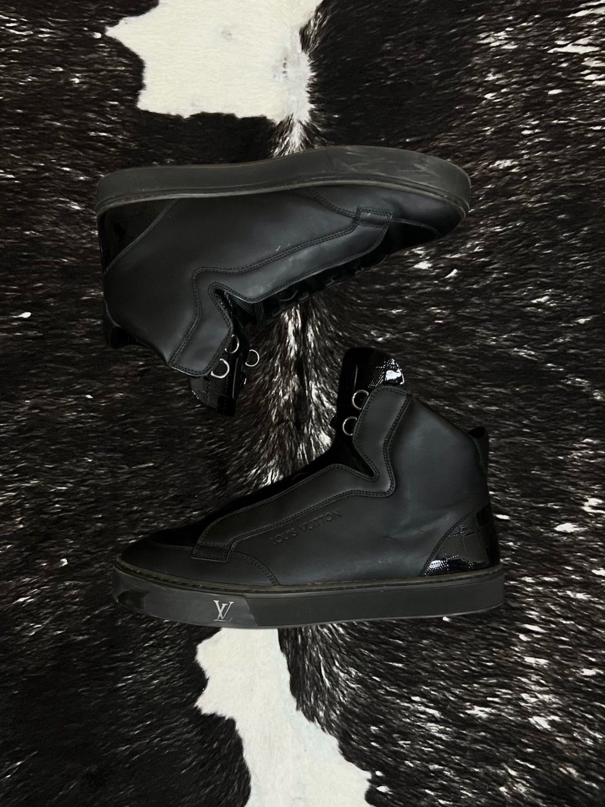 Louis Vuitton Louis Vuitton SS14 Black & Damier „Speaker“ High-Top Sneaker Size US 9 / EU 42 - 2 Thumbnail