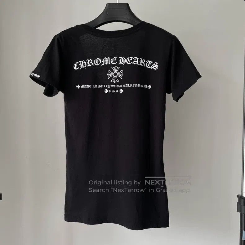 Chrome Hearts CHROME HEARTS Size M Black Sanskrit cross V-neck short slee Size US M / EU 48-50 / 2 - 2 Thumbnail