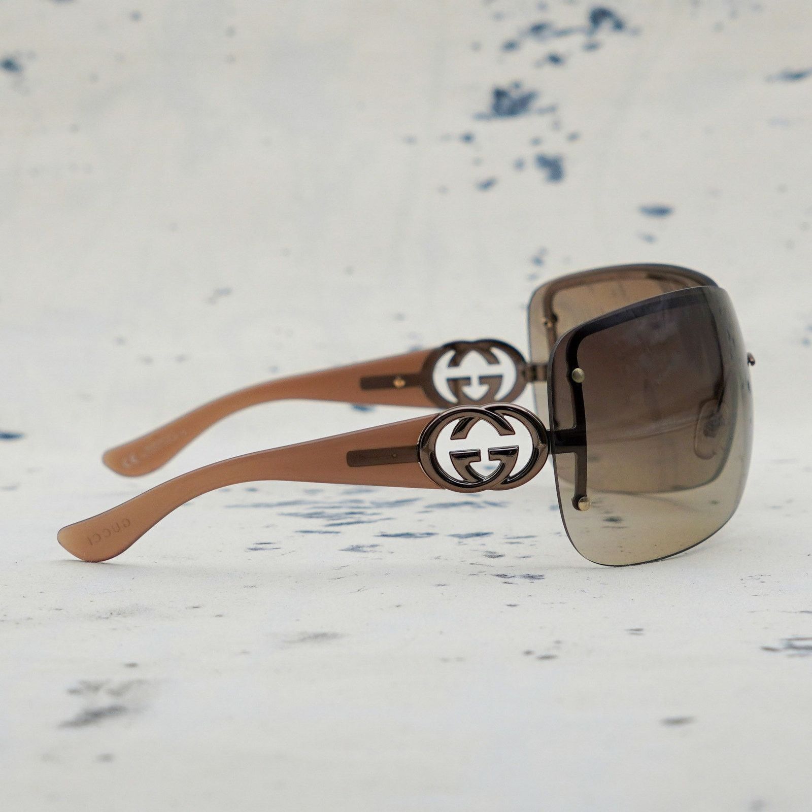 Gucci Vintage gucci gg 2797 brown gradient shield logo sunglasses Size ONE SIZE - 3 Thumbnail