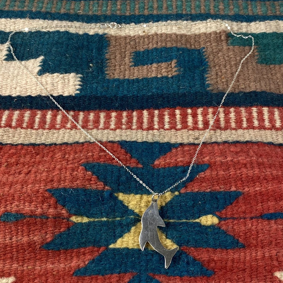 Japanese Brand × Kapital × Vintage Vintage Sterling Silver Dolphin Pendant Necklace Nautical Size ONE SIZE - 2 Thumbnail