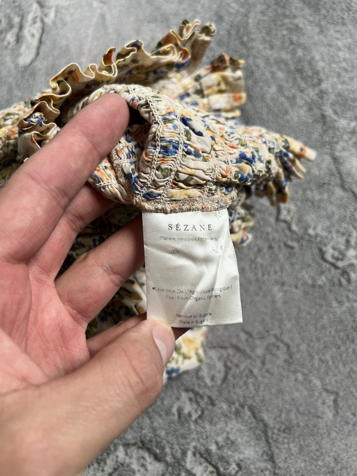 Sezane Sezane Smocked Top Floral Print Blouse Short Sleeve Size 36 Size XS / US 0-2 / IT 36-38 - 7 Thumbnail