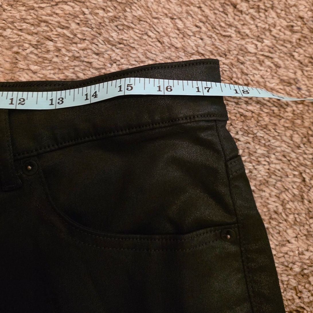 Express Express Black Shiny Skinny High Rise Pants - 14R Size 36" / US 14 / IT 50 - 6 Thumbnail
