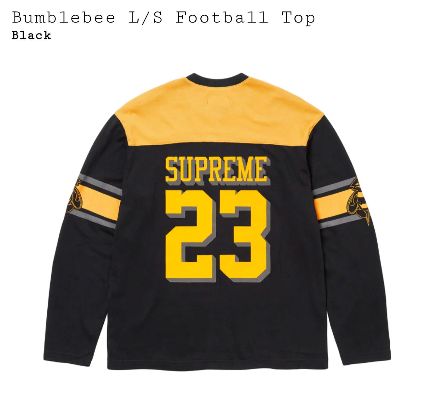 Supreme Supreme Bumblebee L/S Football Top - 23FW | Grailed