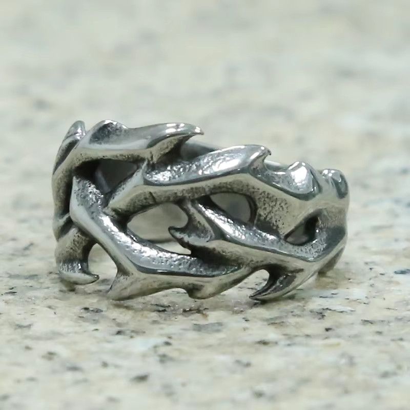 Jewelry Hollow Thorn Crown Ring Size ONE SIZE - 3 Thumbnail