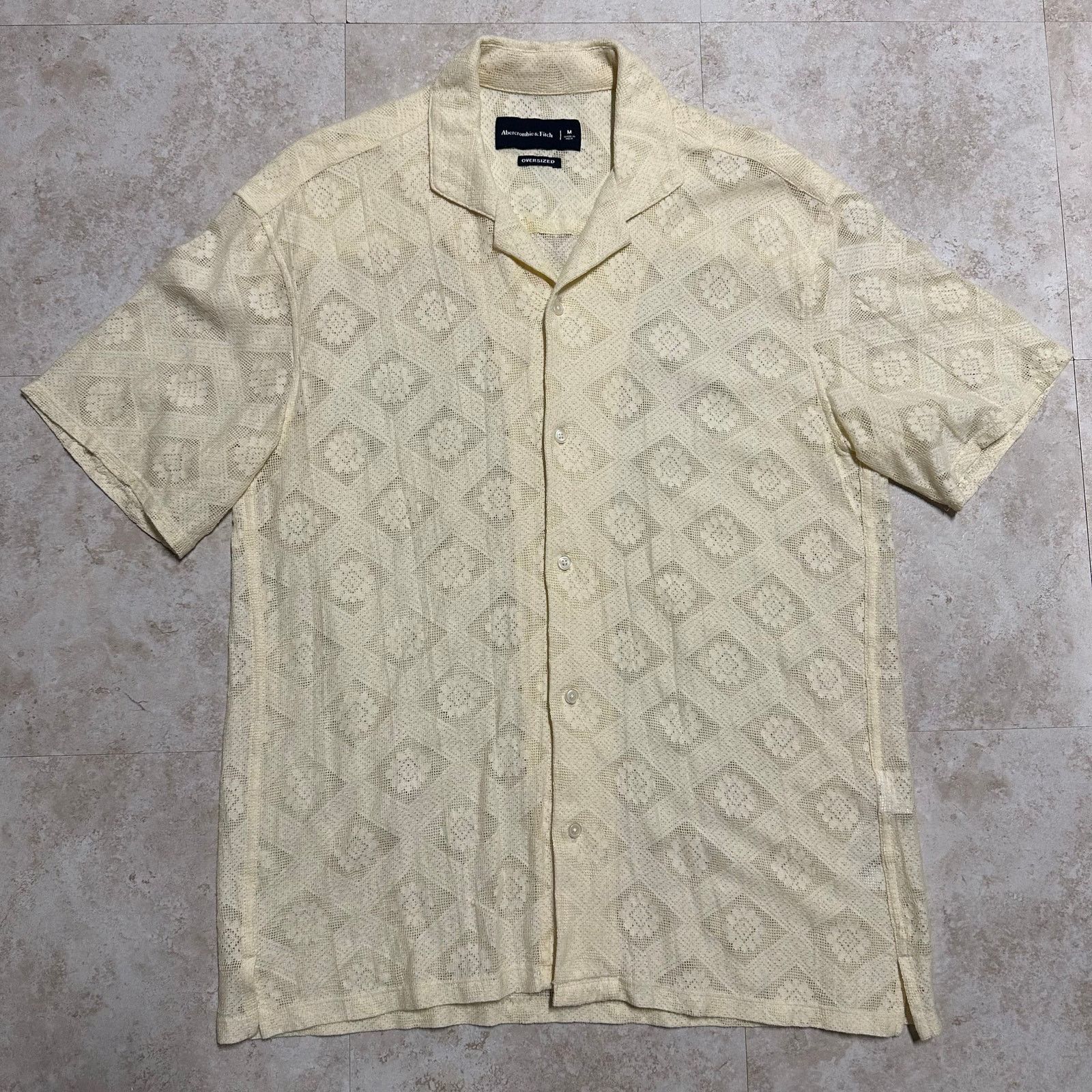 Abercrombie & Fitch Lacey Button Up Knit Shirt Rico
