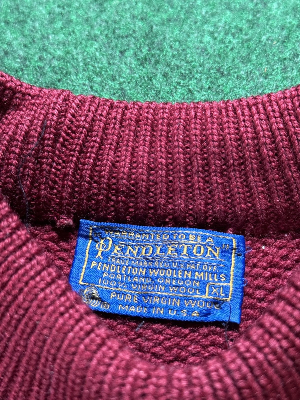 Pendleton × Vintage Vintage 90s Pendleton 100% Wool Red Knit Crewneck Sweater Size US XL / EU 56 / 4 - 2 Thumbnail
