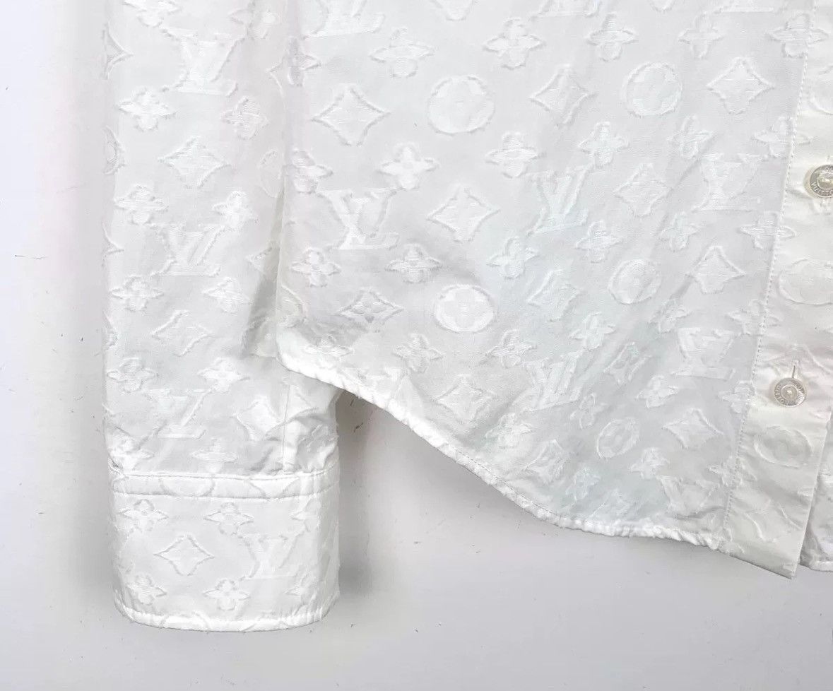Louis Vuitton LV white floral printed long sleeved shirt