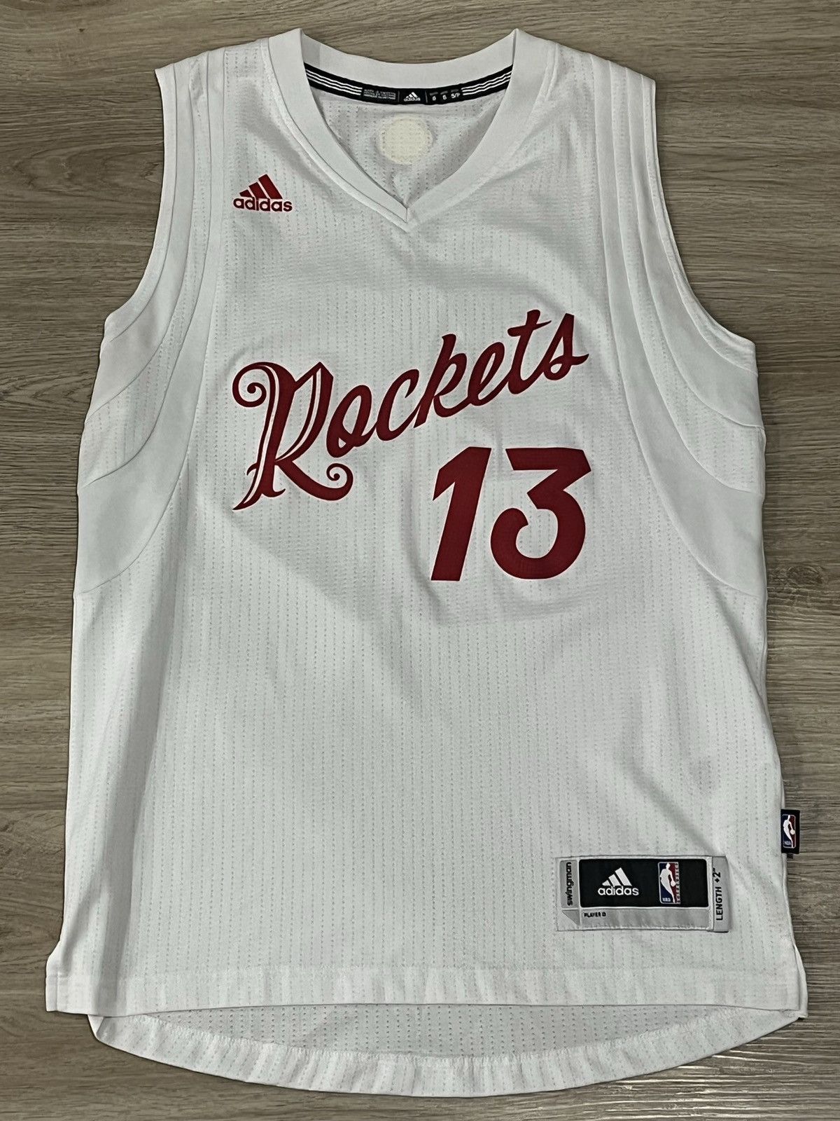 image of Adidas Houston Rockets Christmas Day Jersey - Size Small in White, Men's