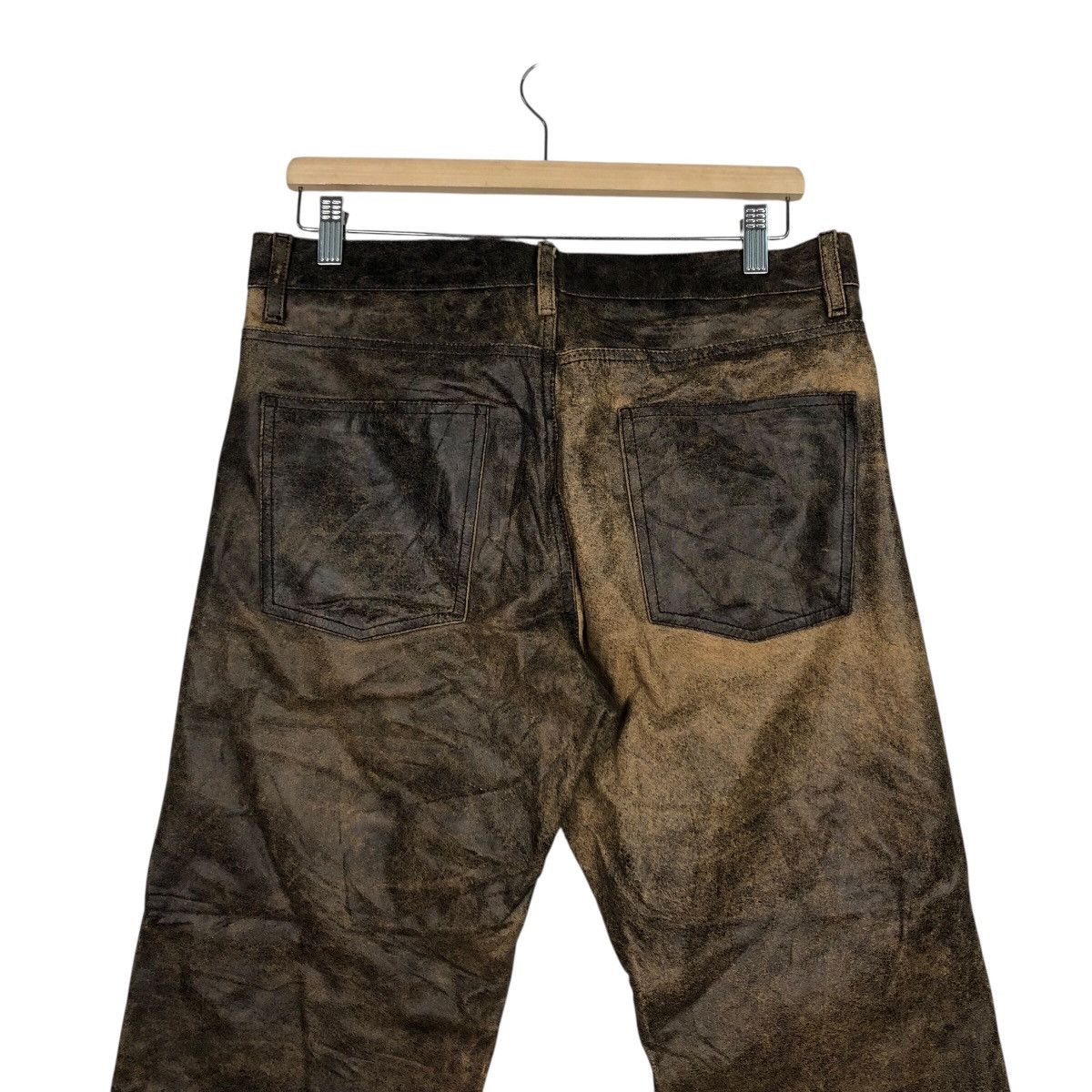 Japanese Brand 📌Vintage Biker Racing Leather Pants Dual Issey Miyake Size US 32 / EU 48 - 11 Thumbnail