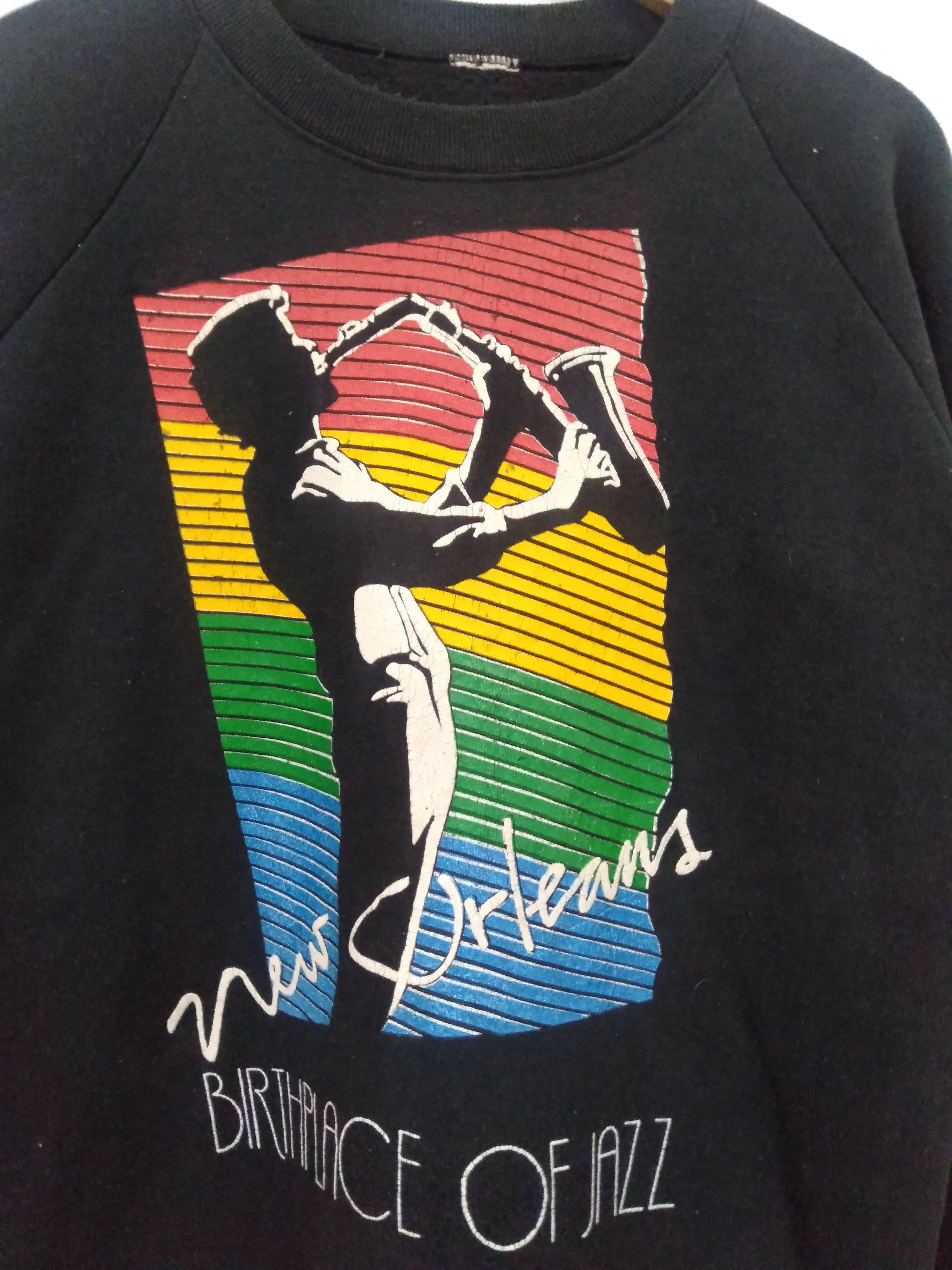 Band Tees Vintage 90s New Orlean Jazz rainbow graphic print sweatshirt Size US L / EU 52-54 / 3 - 3 Thumbnail