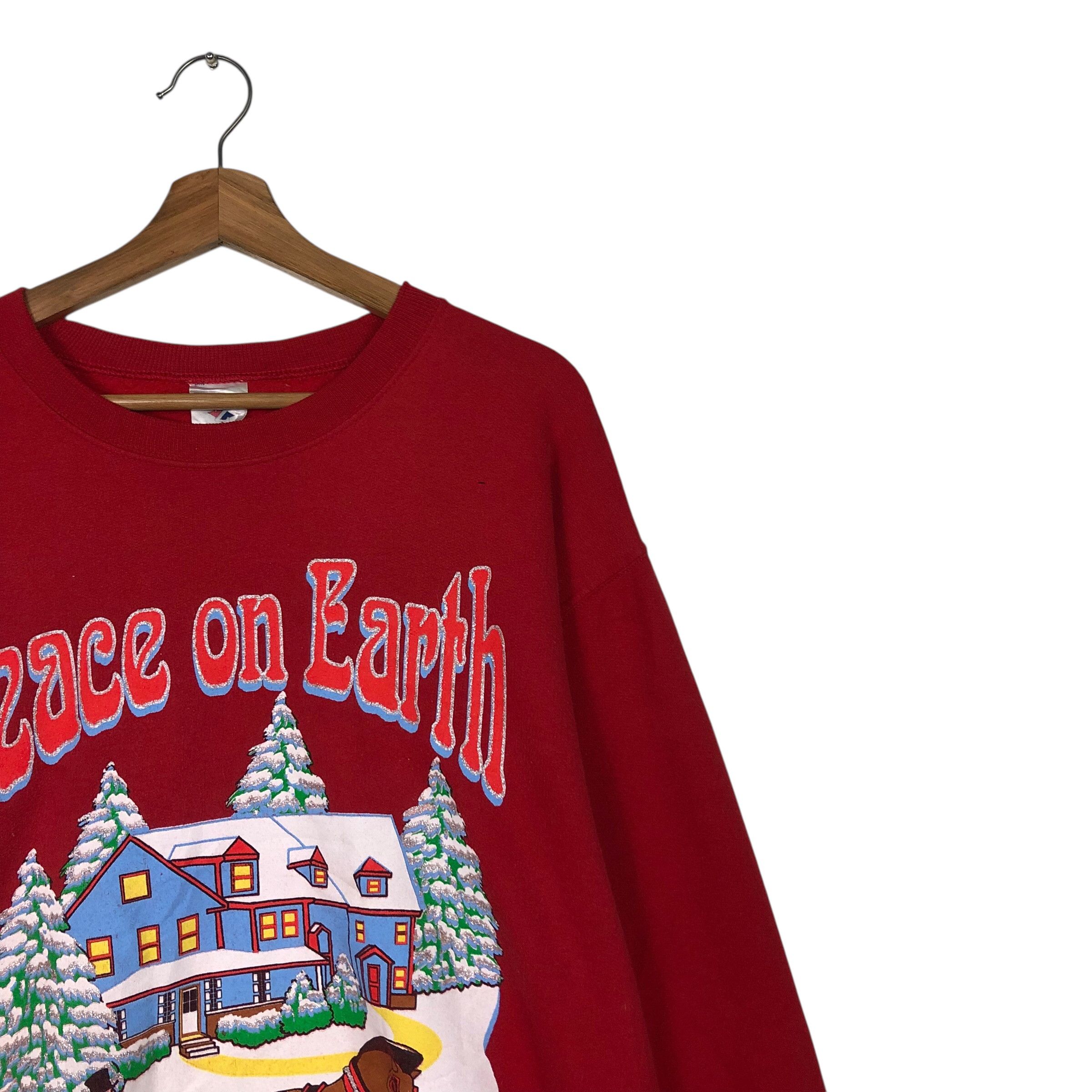 Vintage 📌Vintage Sweatshirt Peace on Earth Christmas Theme Size US M / EU 48-50 / 2 - 4 Thumbnail