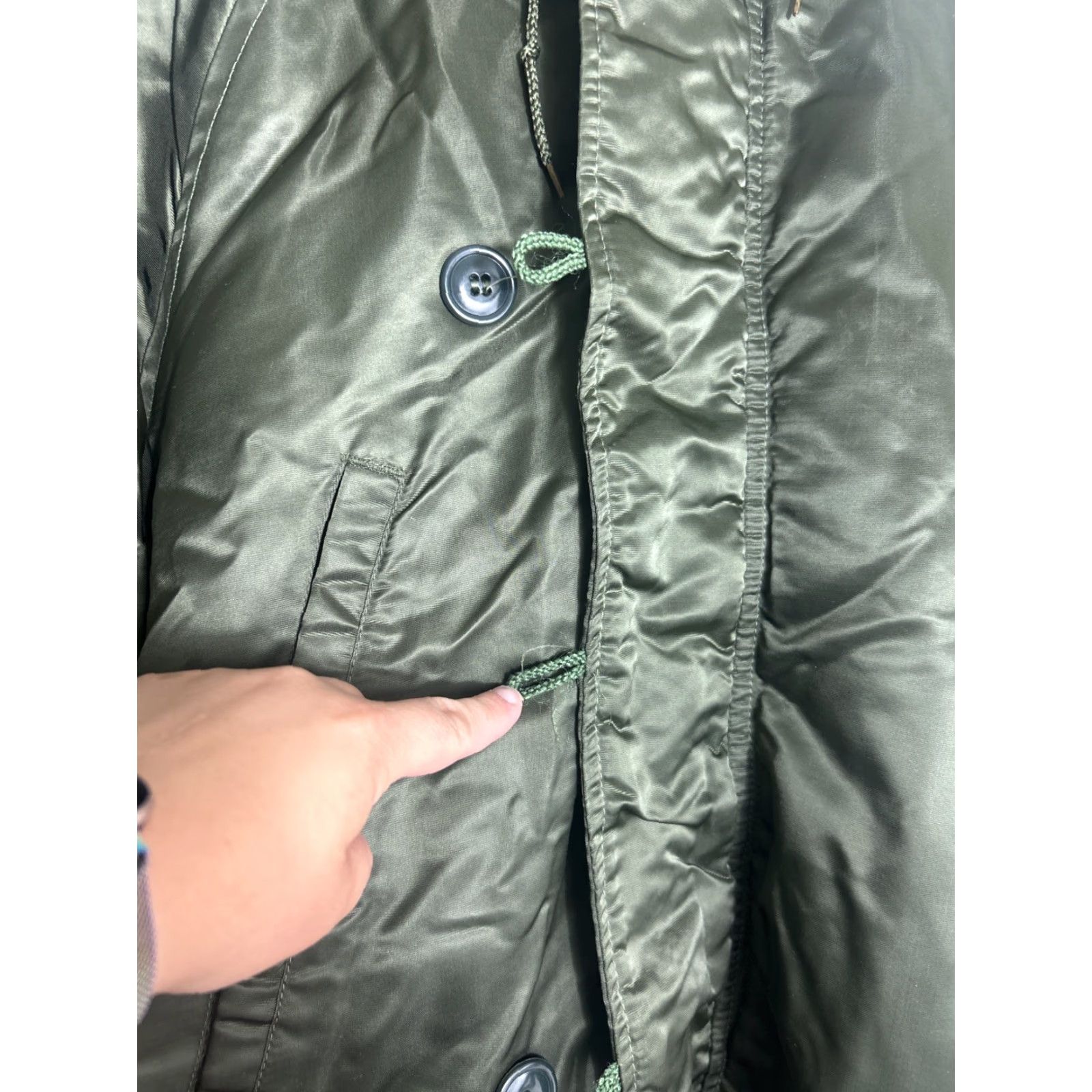 Vintage VINTAGE Air force Jacket Alpha N-3B Parka Hooded Green 46 Mens Army Outdoor Size 46 Flaw Size US S / EU 44-46 / 1 - 4 Thumbnail
