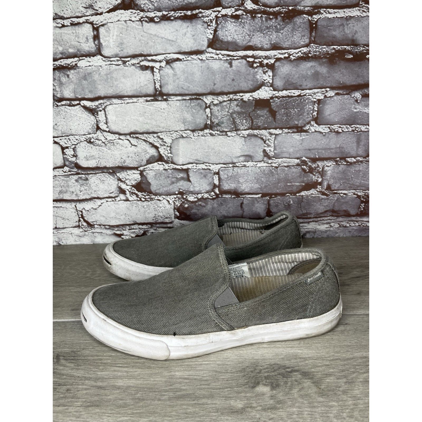 Converse Converse Jack Purcell Gray Canvas Casual Slip On Shoes Men’s Size US 10.5 / EU 43-44 - 22 Thumbnail