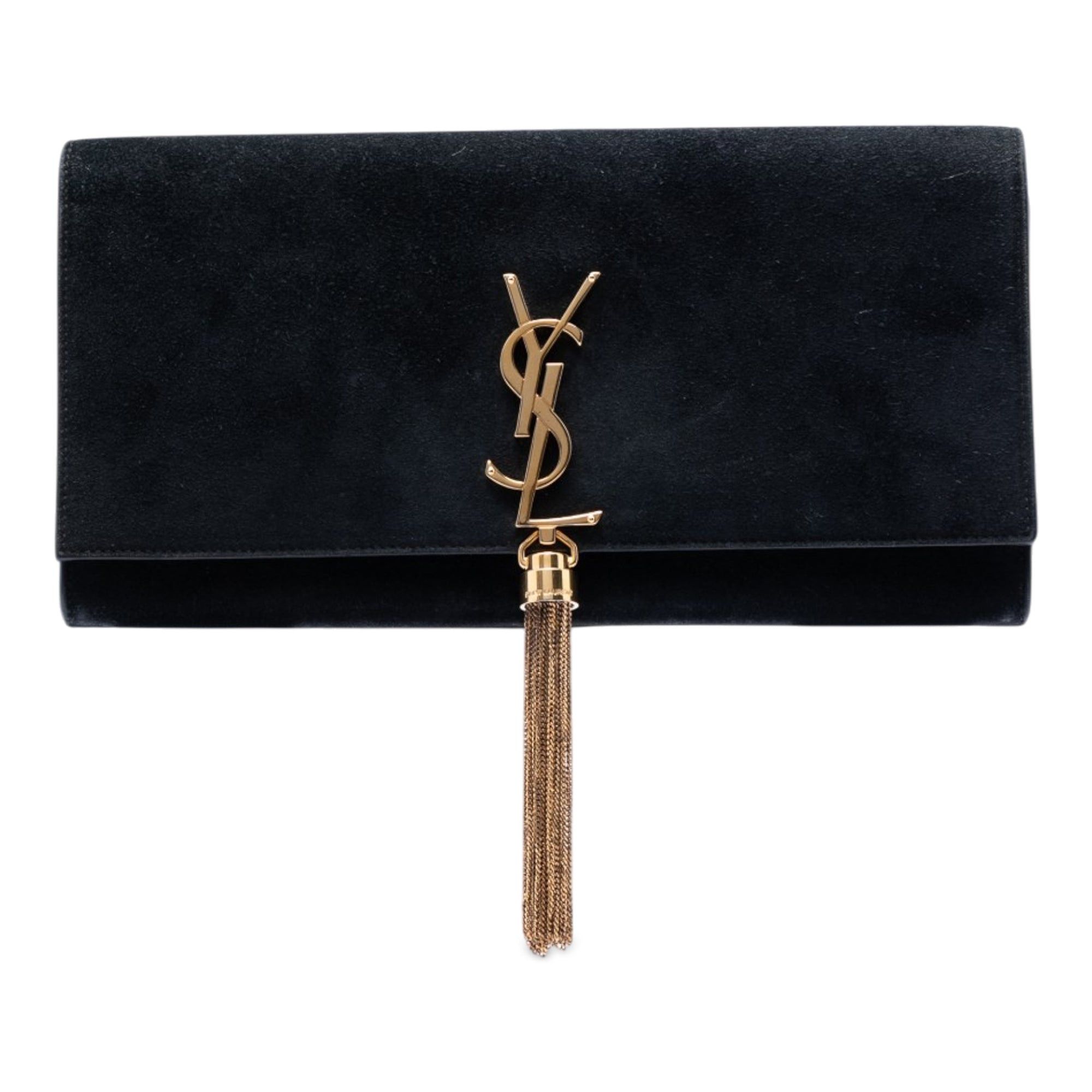Saint Laurent Paris Suede Monogram Kate Tassel Clutch Size ONE SIZE - 1 Thumbnail