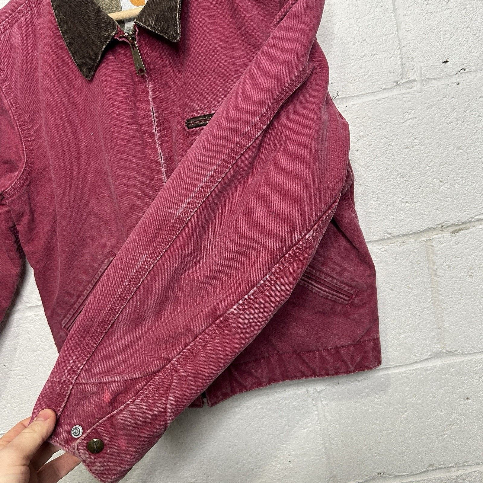 Carhartt Y2K Carhartt Sherpa-Lined Detroit Jacket “Raspberry” WJ097 Size S / US 4 / IT 40 - 9 Thumbnail