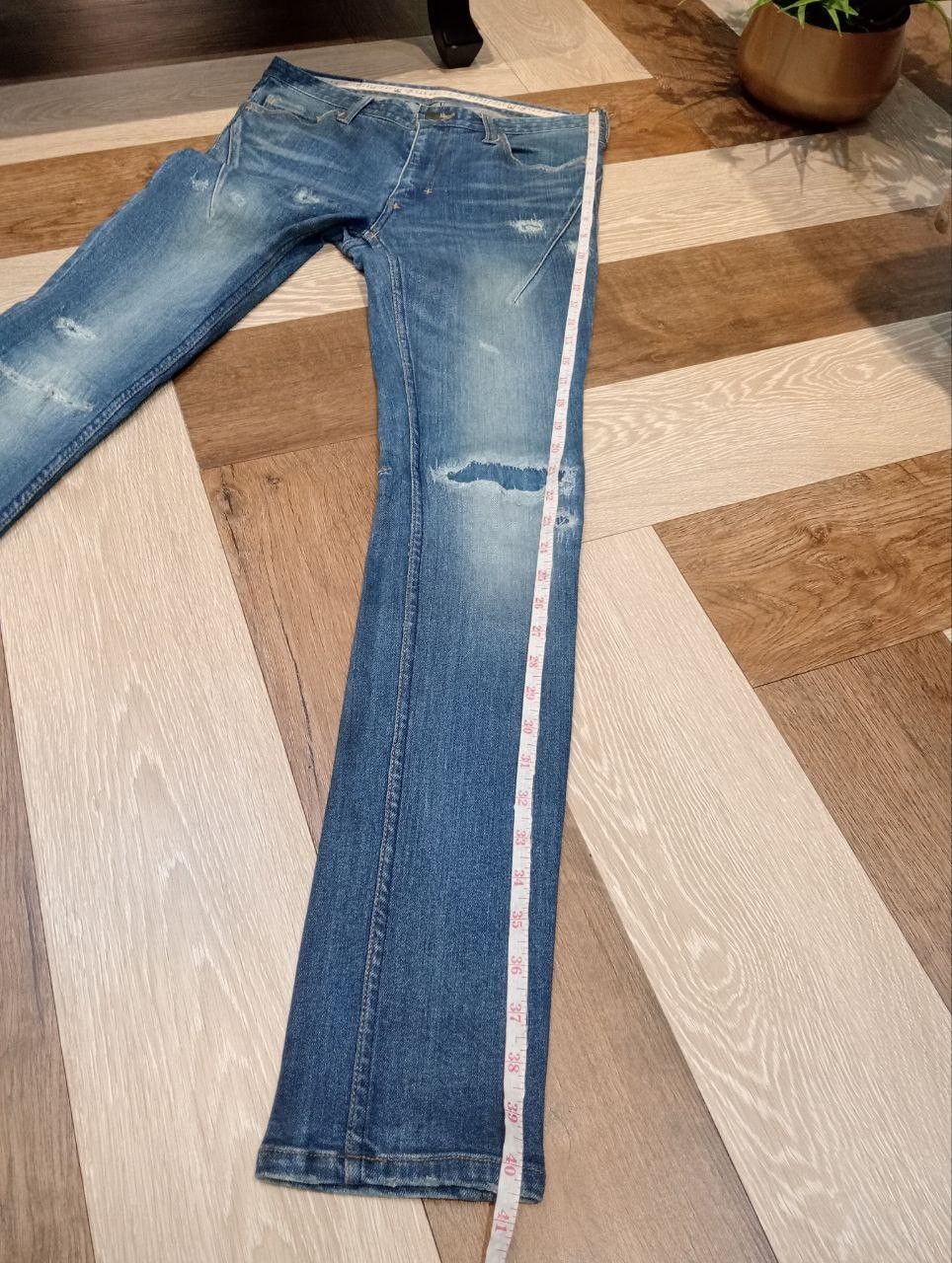 Number (N)ine NUMBER NINE x STUDIOUS BLUE DENIM STRETCH SKINNY PANTS Size US 29 - 15 Thumbnail