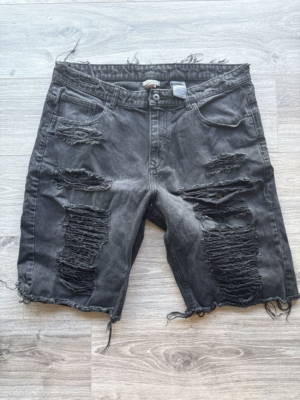 Divided Black Jean Shorts Rips Size US 36 / EU 52 - 1 Thumbnail