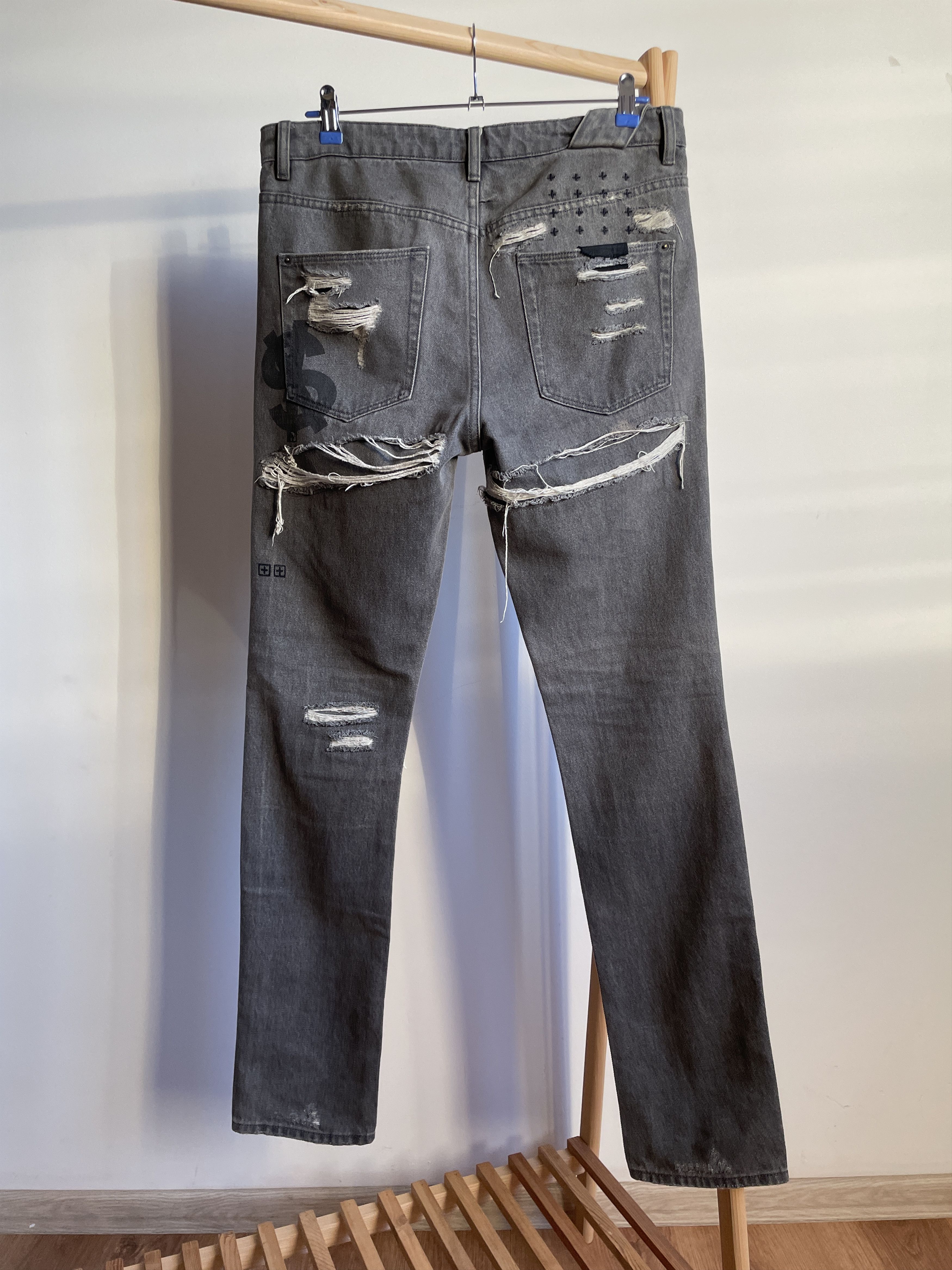 Ksubi Ksubi Chitch Fire Starter Distressed Gray Denim Size 32 Size US 32 / EU 48 - 2 Thumbnail