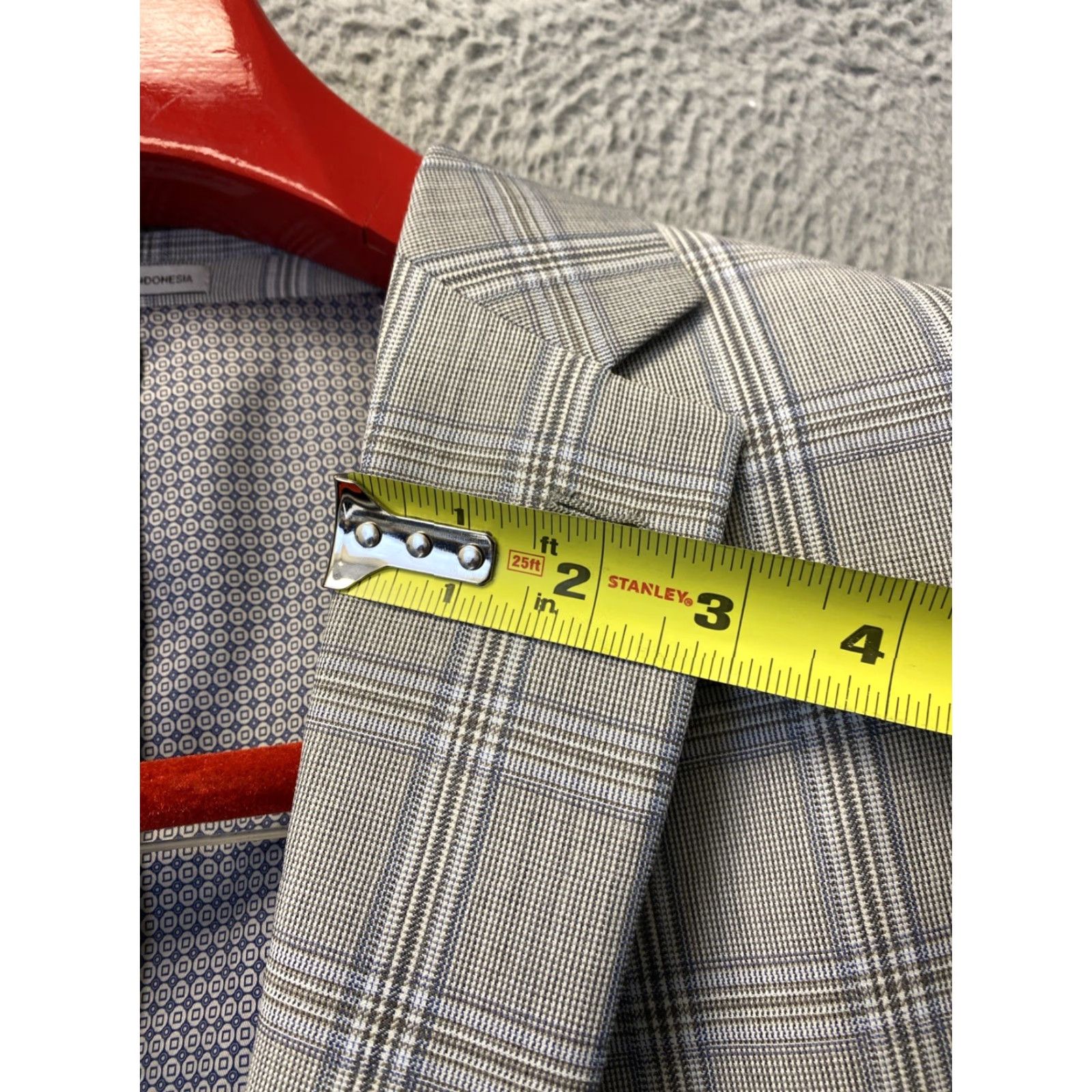 Joseph Abboud Joseph Abboud Grey Plaid Check Blazer Sport Jacket 48R Size 48R - 7 Thumbnail