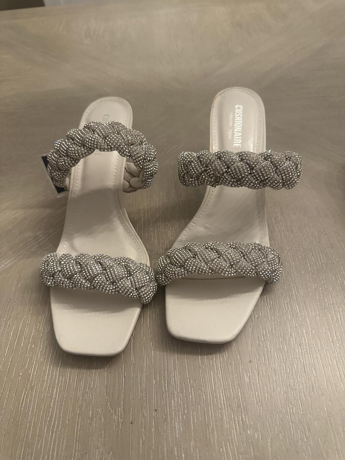 Designer Stylish Braided Stiletto Slide Sandals by Cushionaire Size US 9.5 / IT 39.5 - 1 Thumbnail