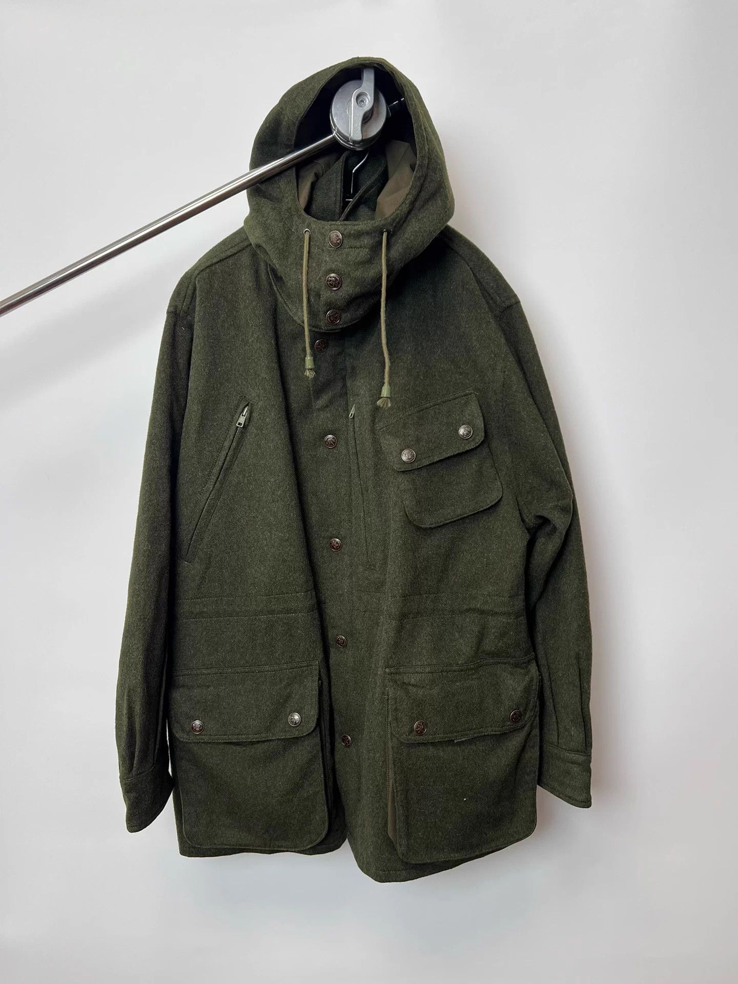 Vintage Vintage Dark Green High Collar Removable Wool Coat Size US S / EU 44-46 / 1 - 1 Thumbnail