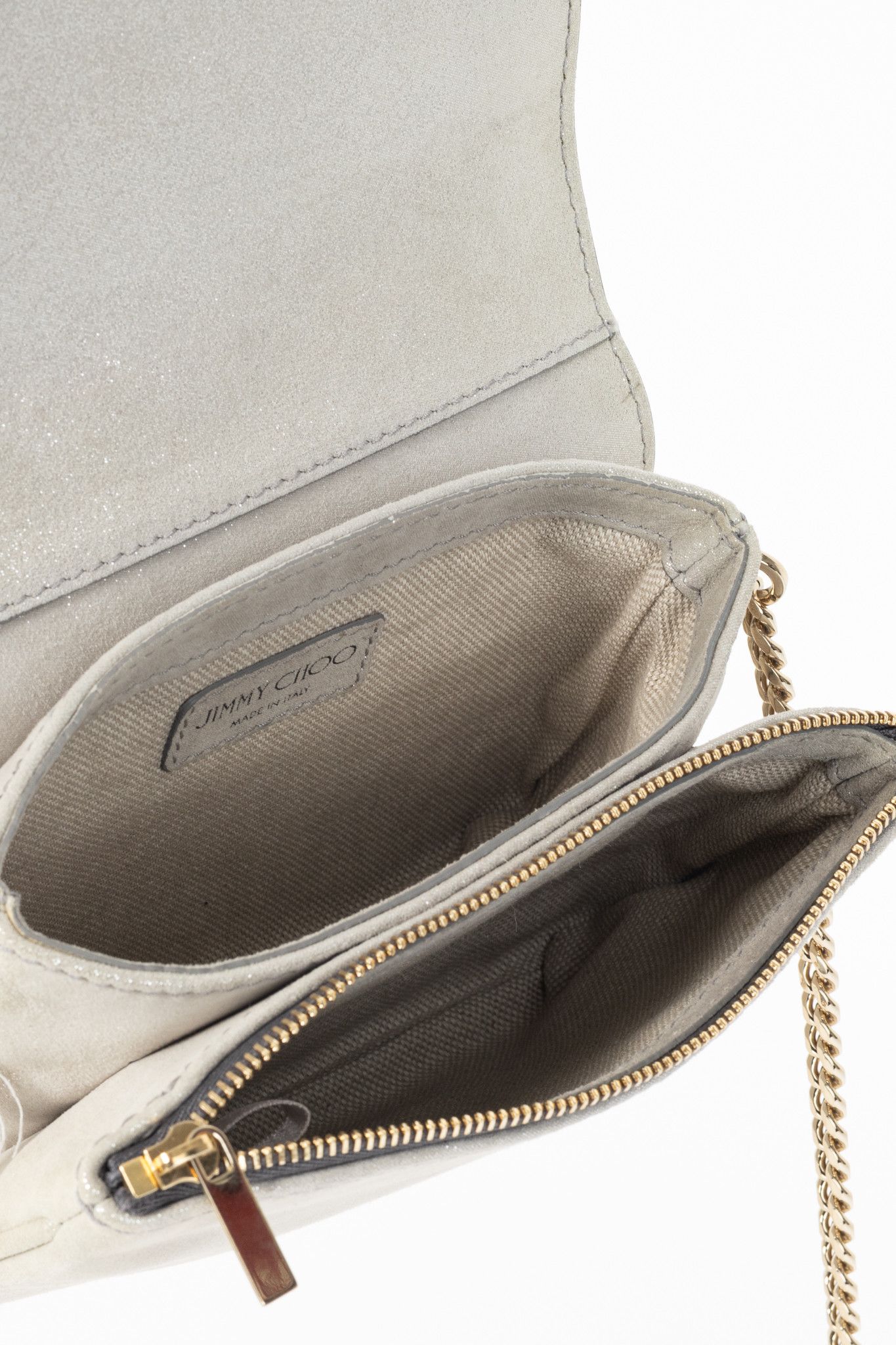 Jimmy Choo Jimmy Choo Shadow Silver Shimmer Leather Flap Crossbody Size ONE SIZE - 10 Thumbnail