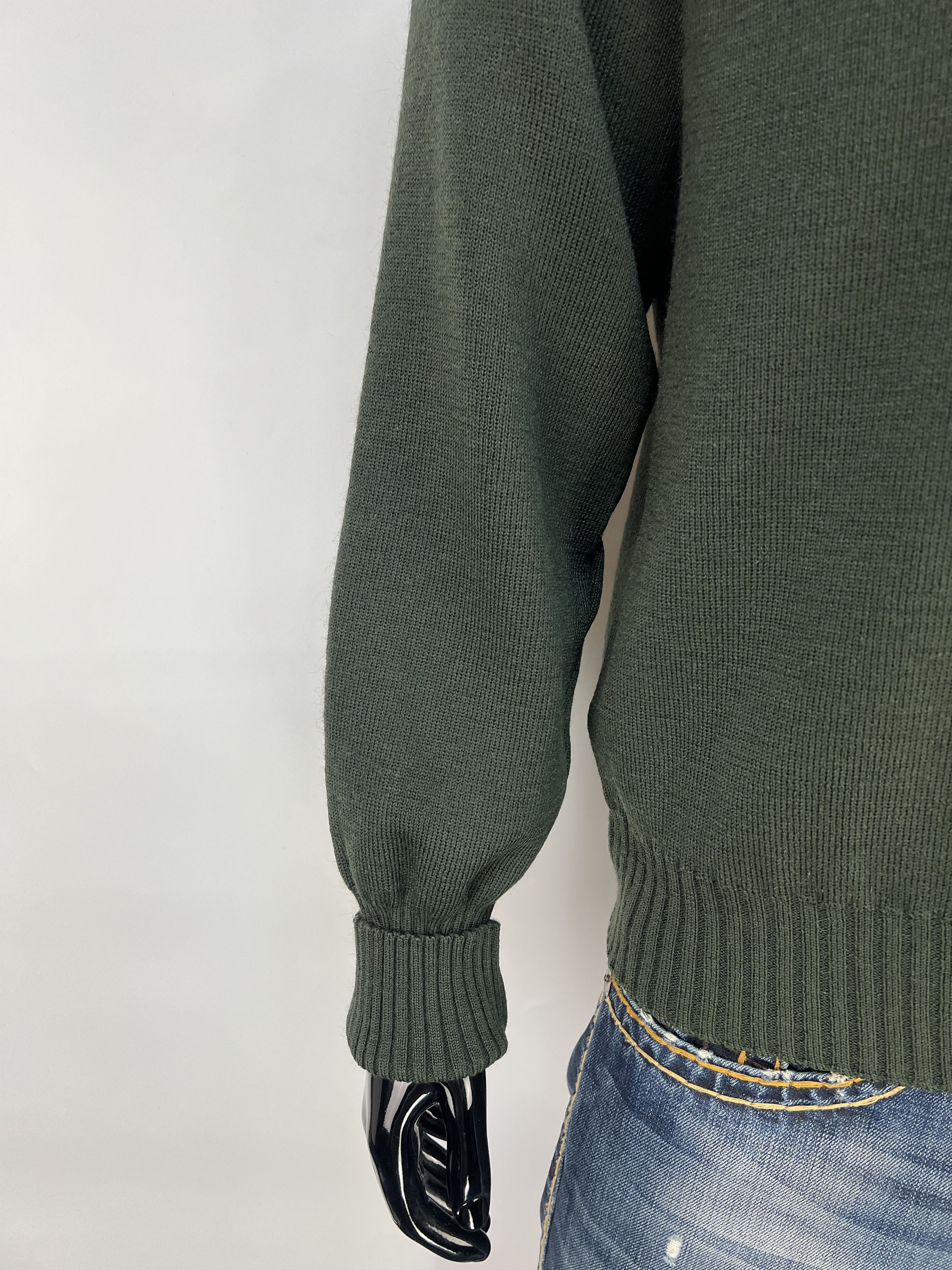 Burberry 90s Burberrys Vintage Wool Knit Sweater Shoulder Elbow Patch Size US L / EU 52-54 / 3 - 8 Thumbnail