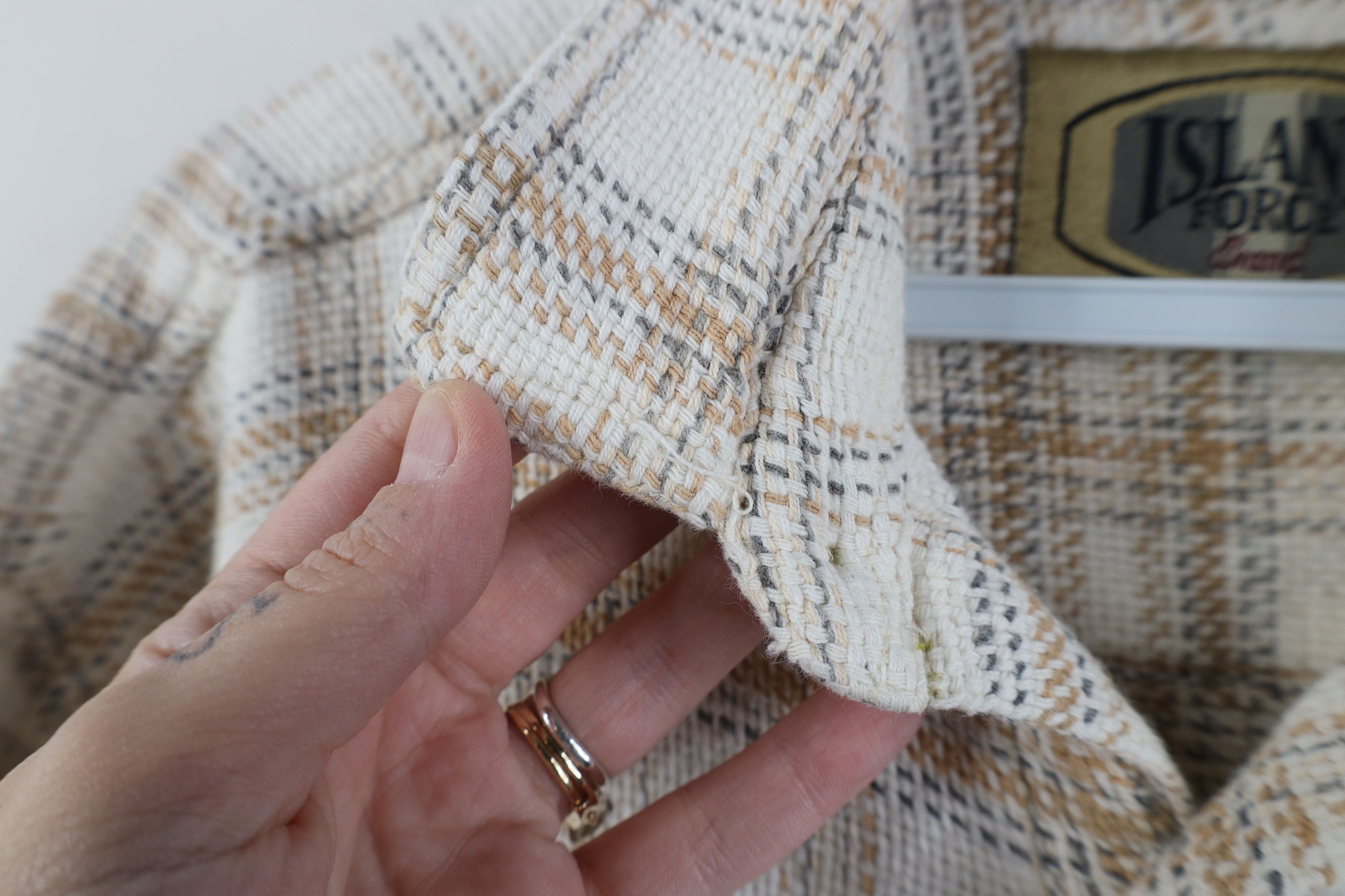 Vintage Vintage 90s Streetwear Cotton Weave Knit Button Shirt Plaid Size US XL / EU 56 / 4 - 8 Thumbnail