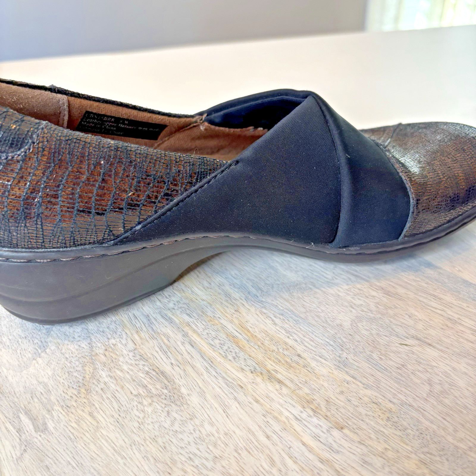 & Other Stories COBB HILL 8 Brown Leather w Black Closed Heel Clogs Shoes Size US 8 / IT 38 - 6 Thumbnail