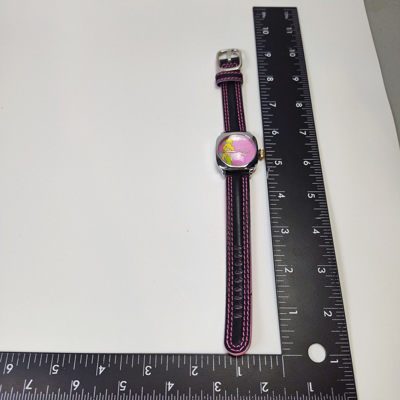 Disney Disney Tinker Bell Flirt Watch Pink Square Black Strap Y2K Size ONE SIZE - 5 Thumbnail