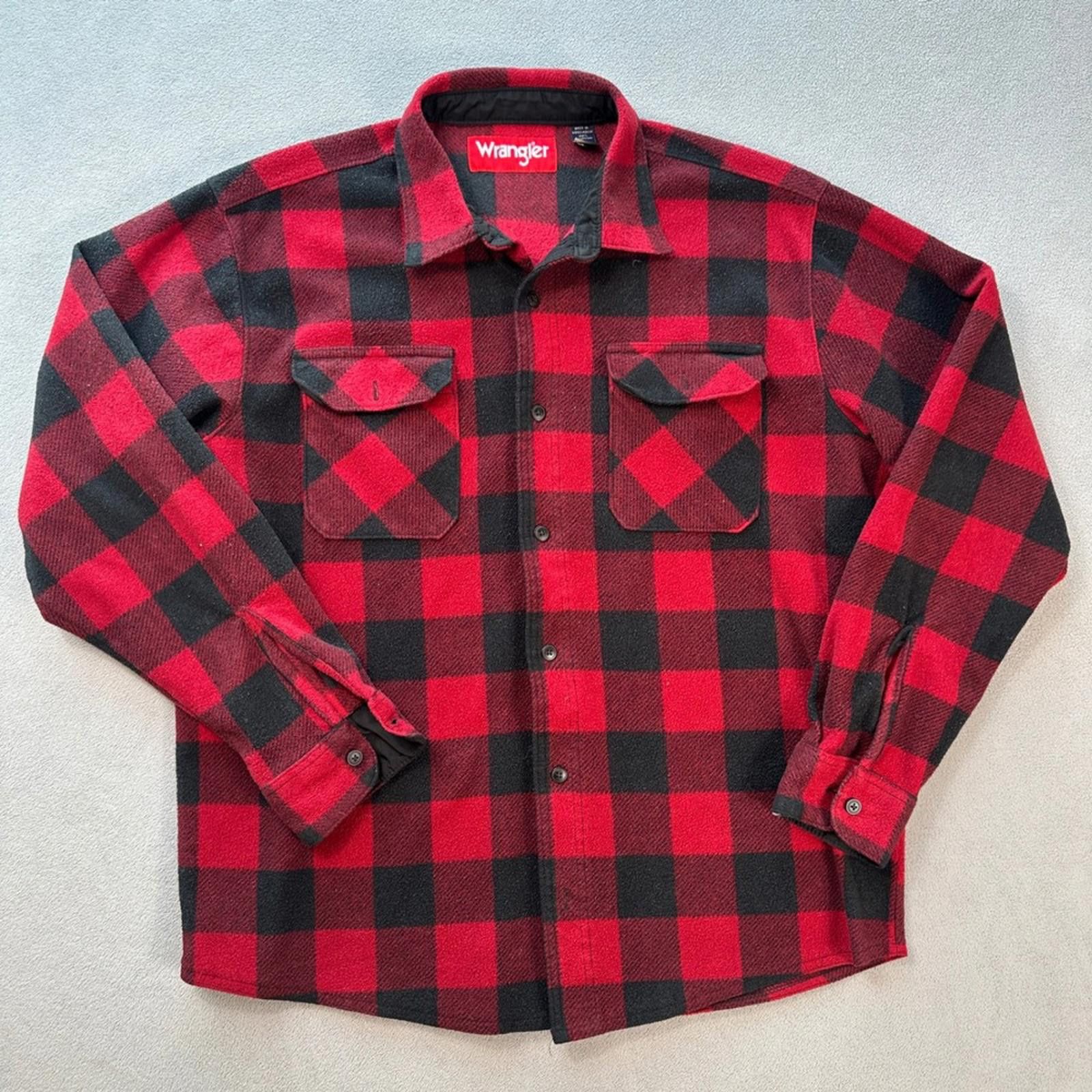 Wrangler Wrangler Buffalo Plaid Flannel Shirt Jacket L Mens Red Long Size US L / EU 52-54 / 3 - 1 Thumbnail