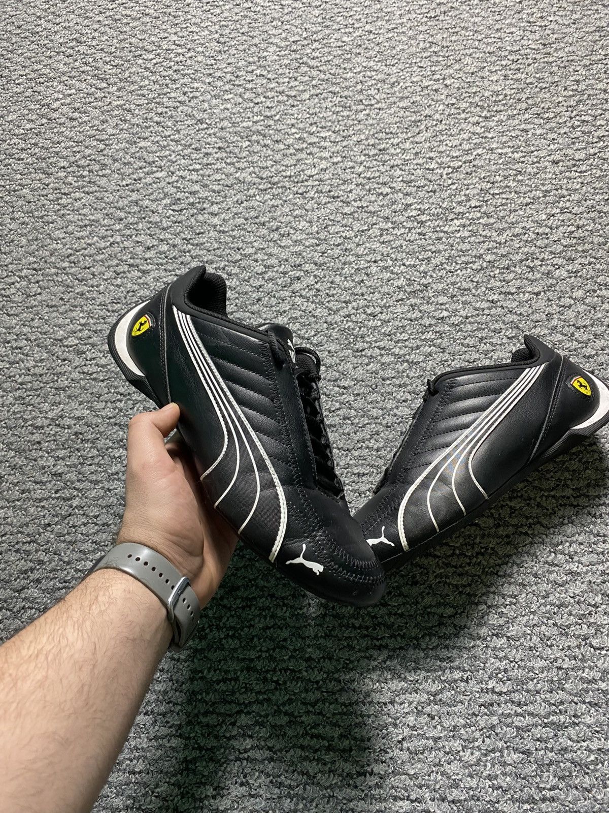 Puma Ferrari Speed Cat F1 Leather Shoes in Black, Men's (Size 9.5)