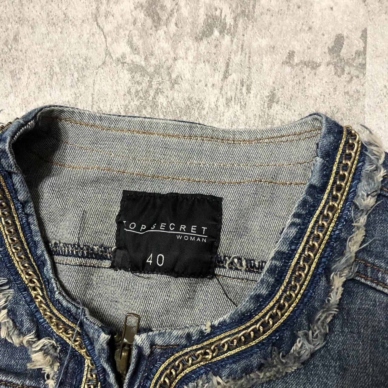 Other Blue denim jacket with gold trim, zipper and button closure Size L / US 10 / IT 46 - 3 Thumbnail